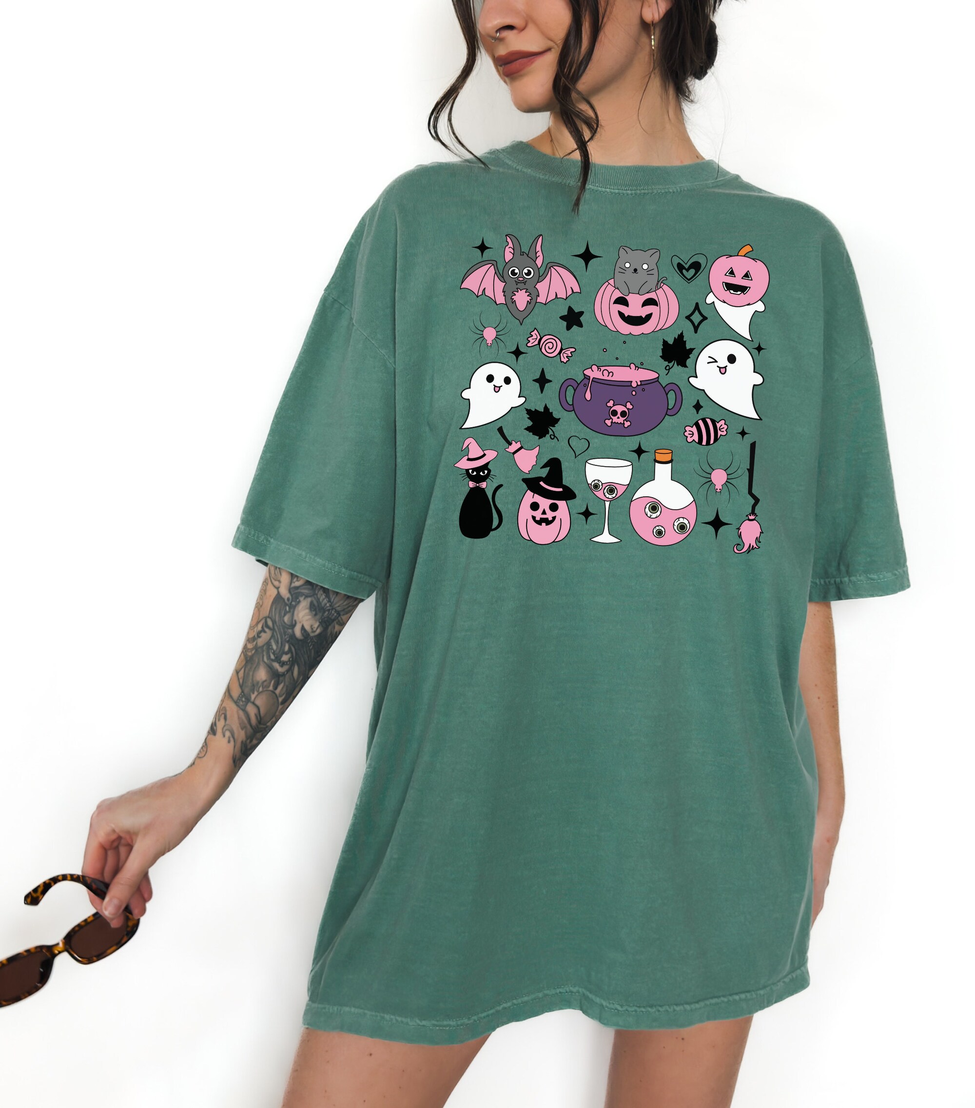 Halloween Doodles Shirt - Cute Halloween Tee for Fall image 3