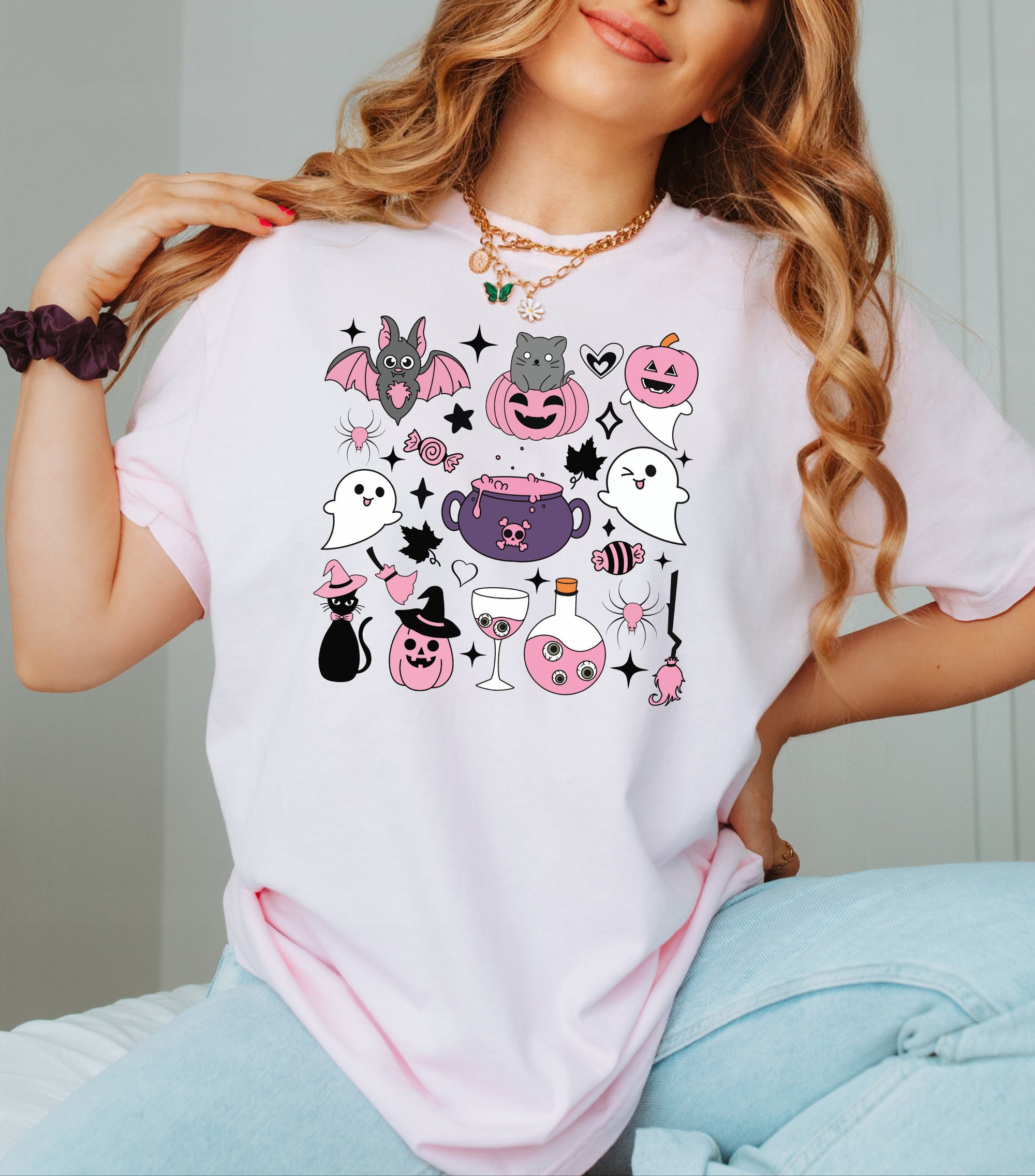 Halloween Doodles Shirt - Cute Halloween Tee for Fall image 4