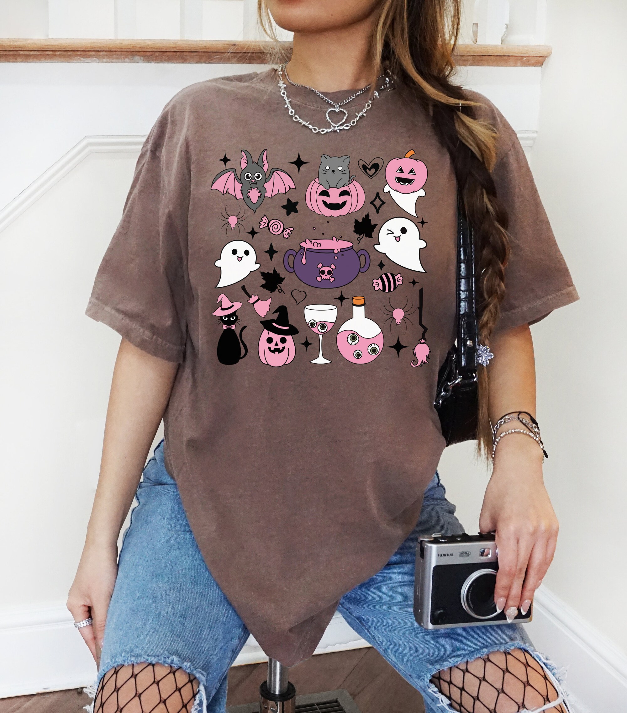 Halloween Doodles Shirt - Cute Halloween Tee for Fall image 1