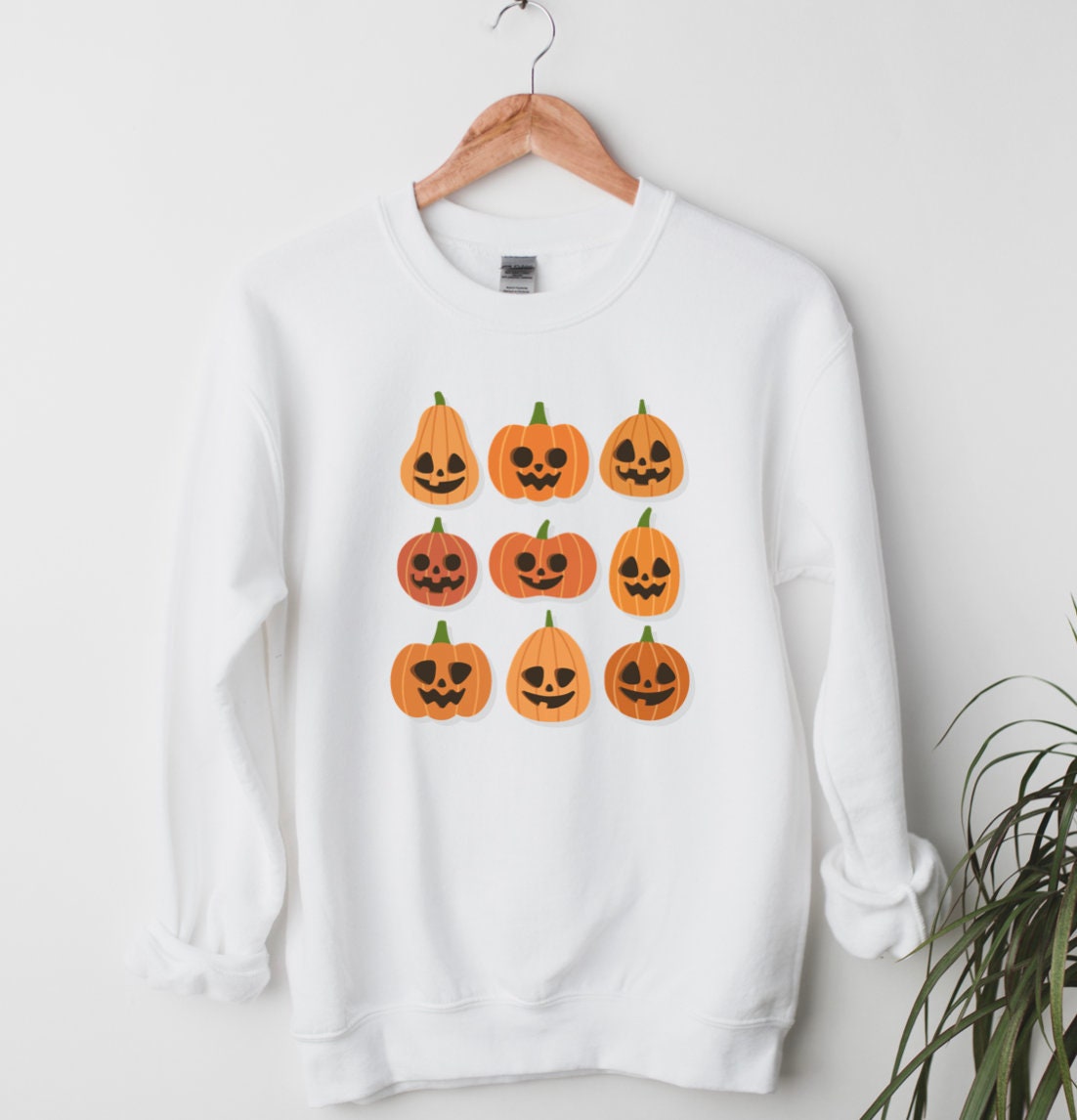 Pumpkin Faces Shirt: Cute Halloween Sweatshirt image 2