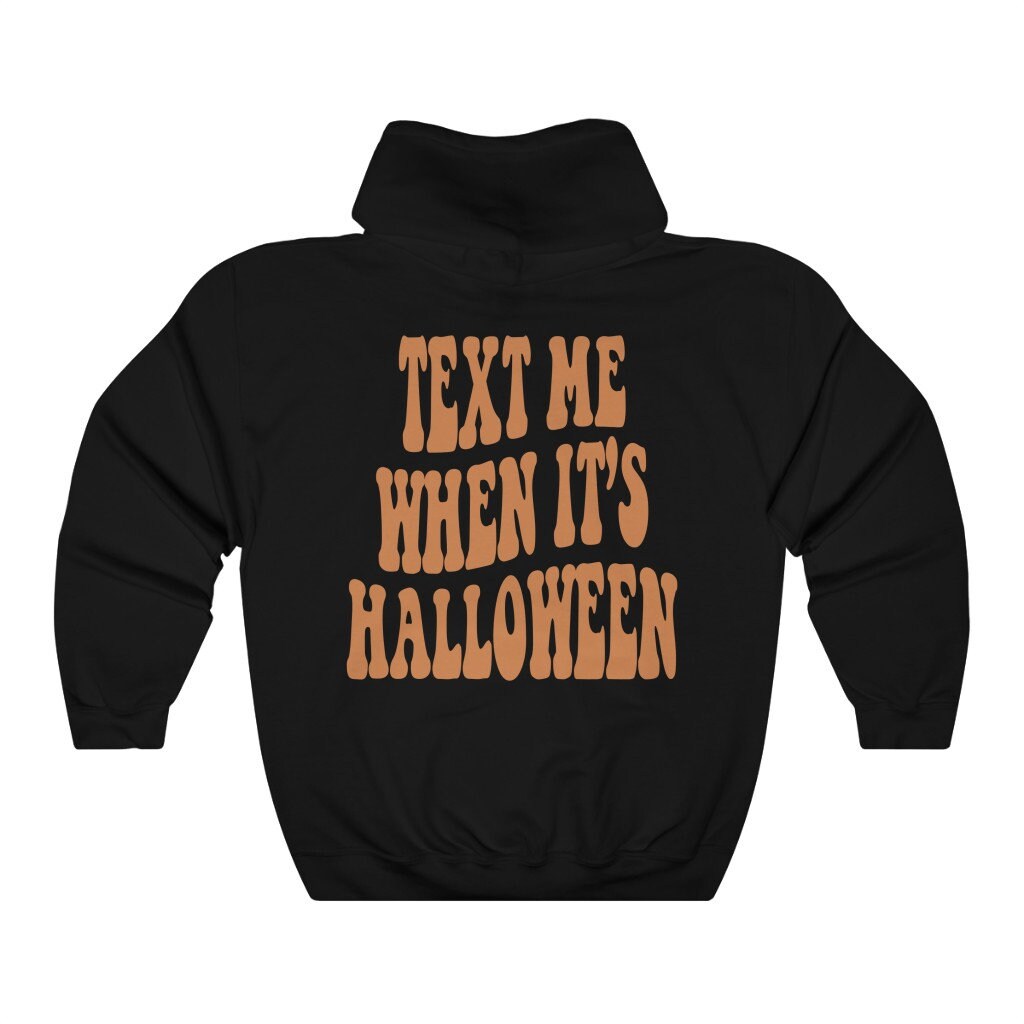 Trendy Halloween Hoodie - Retro Preppy Y2K with Words on Back image 3