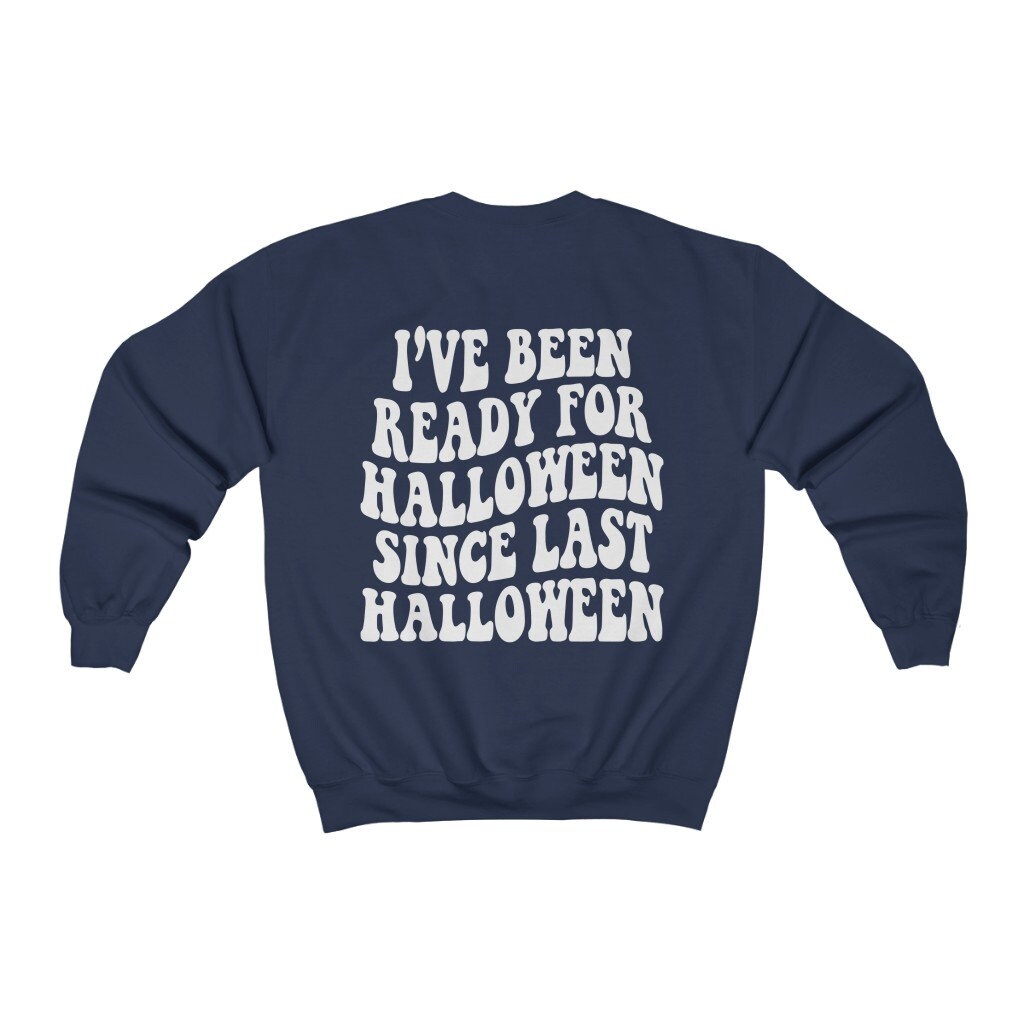 Retro Halloween Sweatshirt - Preppy Y2K Words on Back image 4