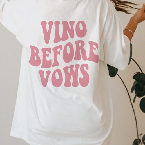 Vino Before Vows - Retro Bachelorette Party & Winery Shirts image 0