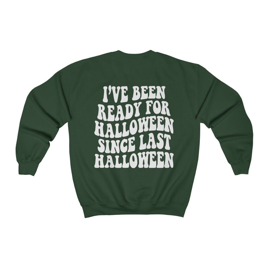 Retro Halloween Sweatshirt - Preppy Y2K Words on Back image 2