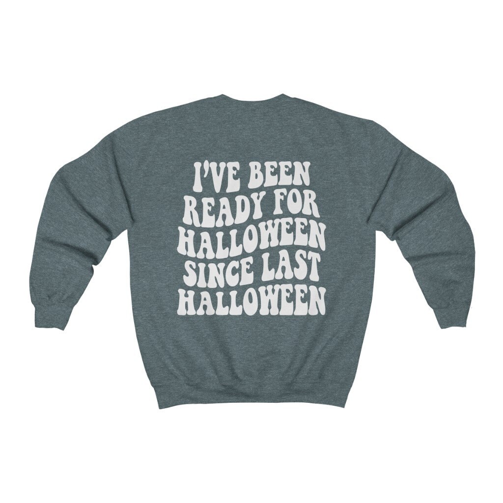 Retro Halloween Sweatshirt - Preppy Y2K Words on Back image 3