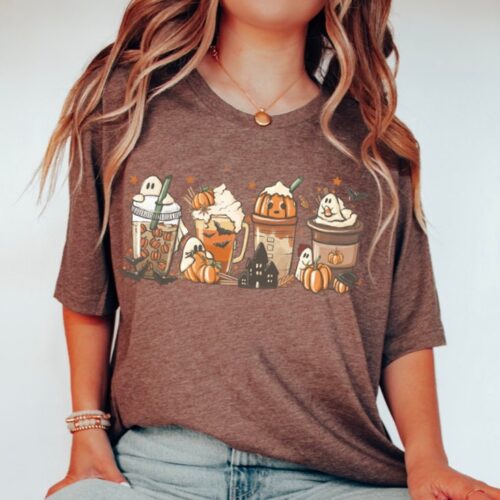 Fall Coffee Shirt: Coffee Lover Tee Halloween Pumpkin Latte Shirt image 0