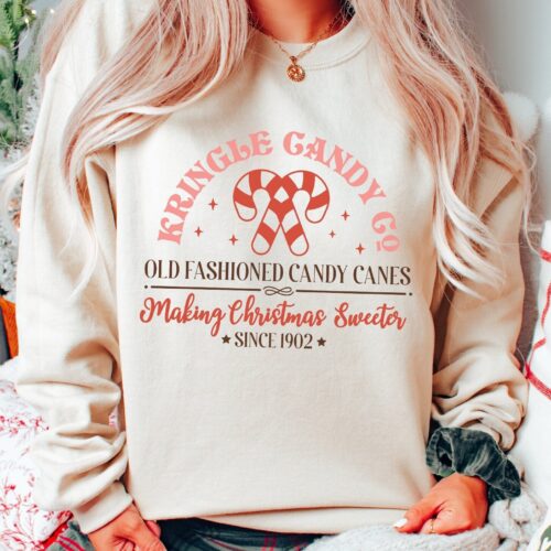 Vintage Retro Christmas Sweatshirt: Candy Cane Co Holiday Crewneck image 0