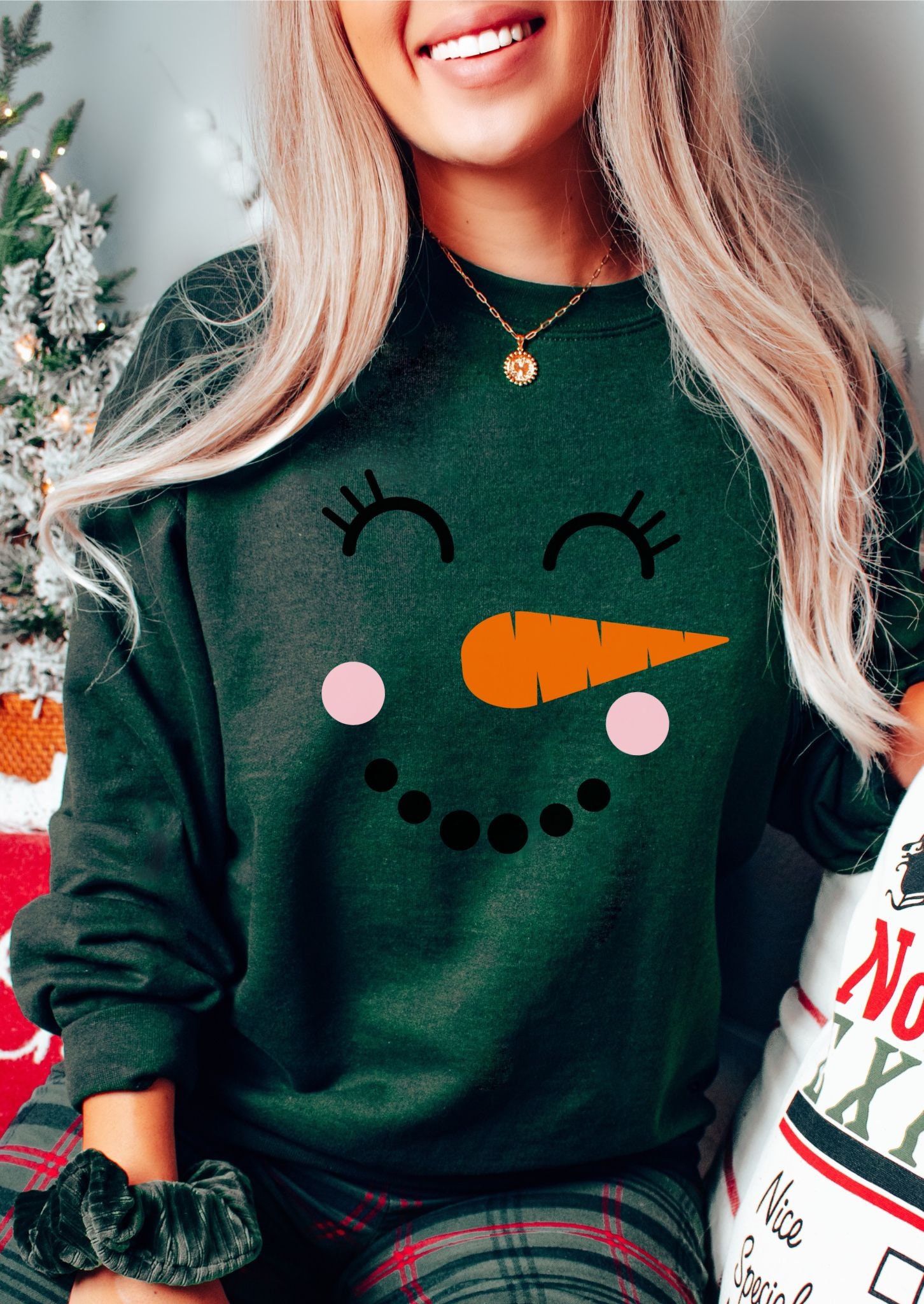 Women's Christmas & Snowman Crewneck: Cozy Holiday image 2