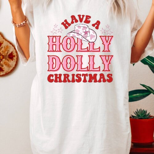 Holly Dolly Cowgirl Christmas Tee: Country Style Best Friend Gift image 0