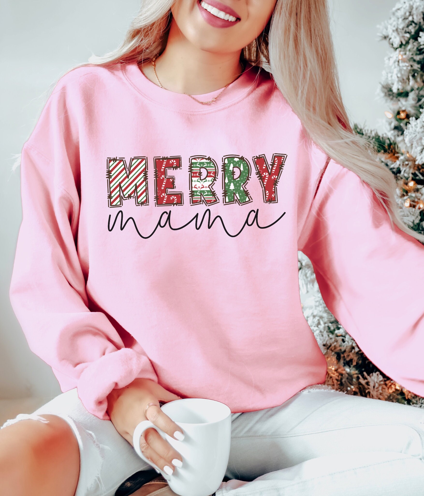 Merry Mama Christmas Sweatshirt: Perfect Holiday Wear for Moms image 1