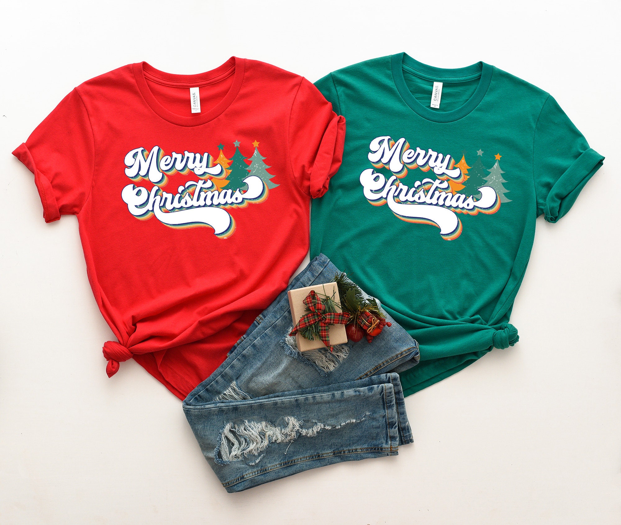 Merry Christmas Sweatshirt - Festive Women's Christmas Tee image 2