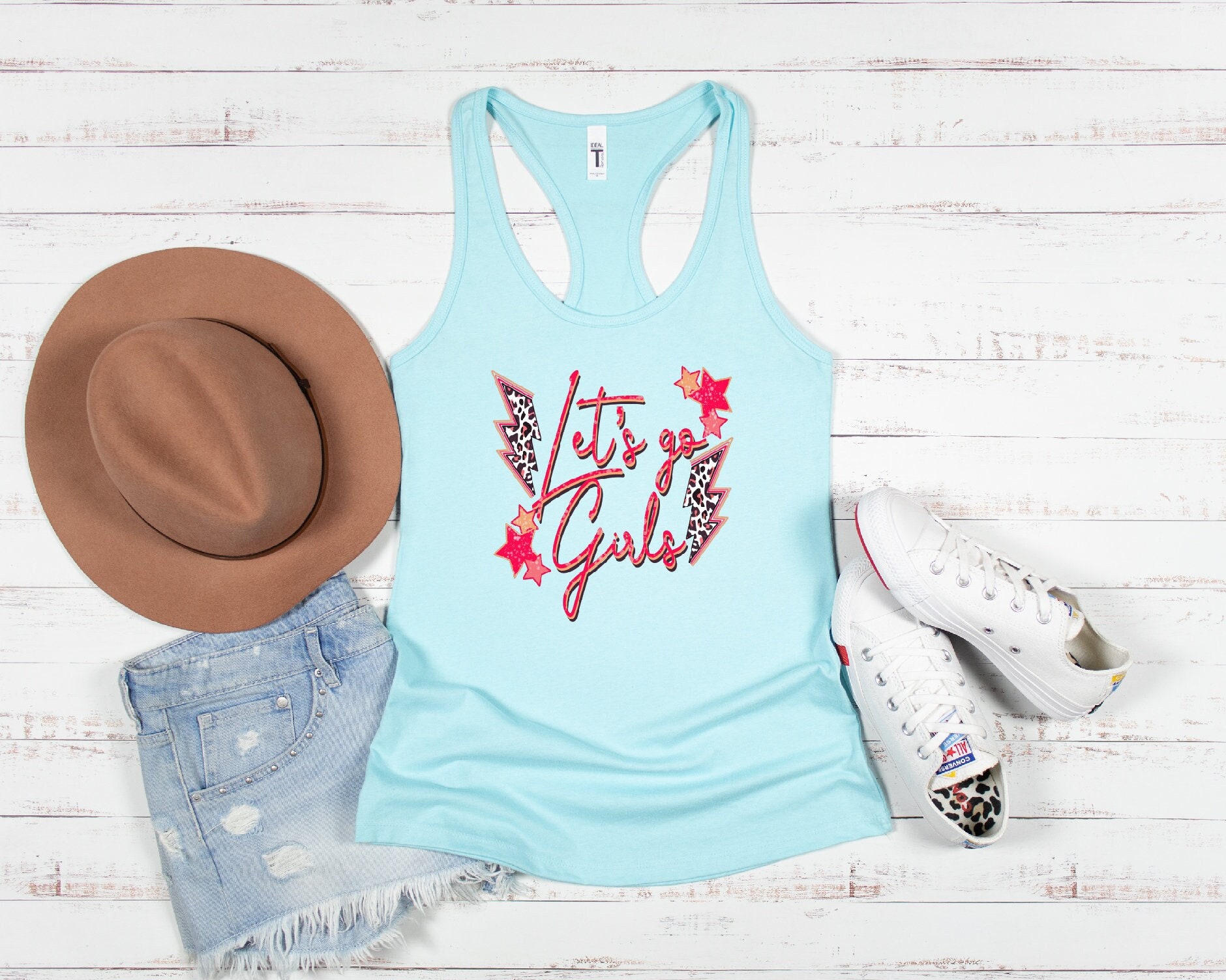 Let's Go Girls Bachelorette & Bridesmaid Tank Tops - Retro Country Style image 0