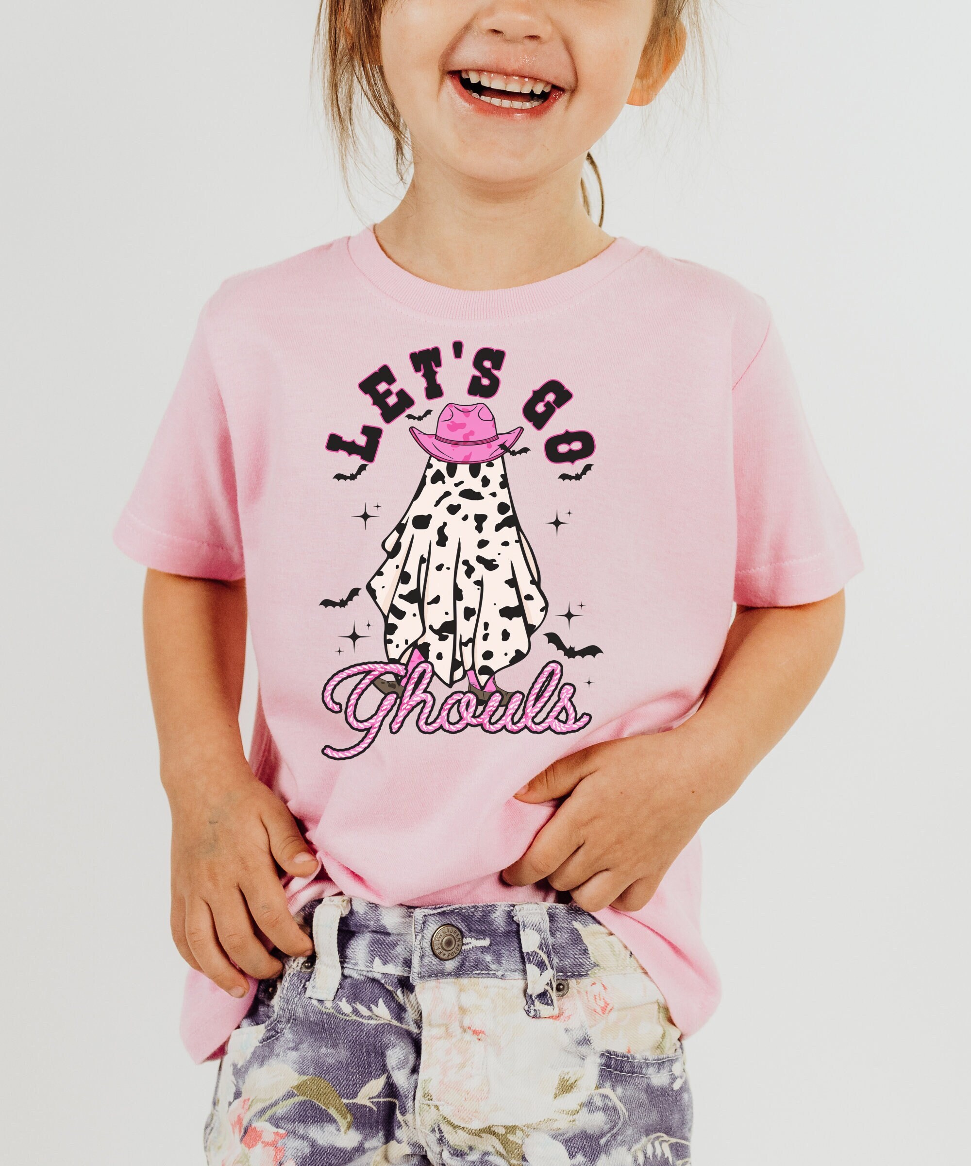 Let's Go Ghouls Shirt - Retro Kids Halloween Graphic Tee image 0