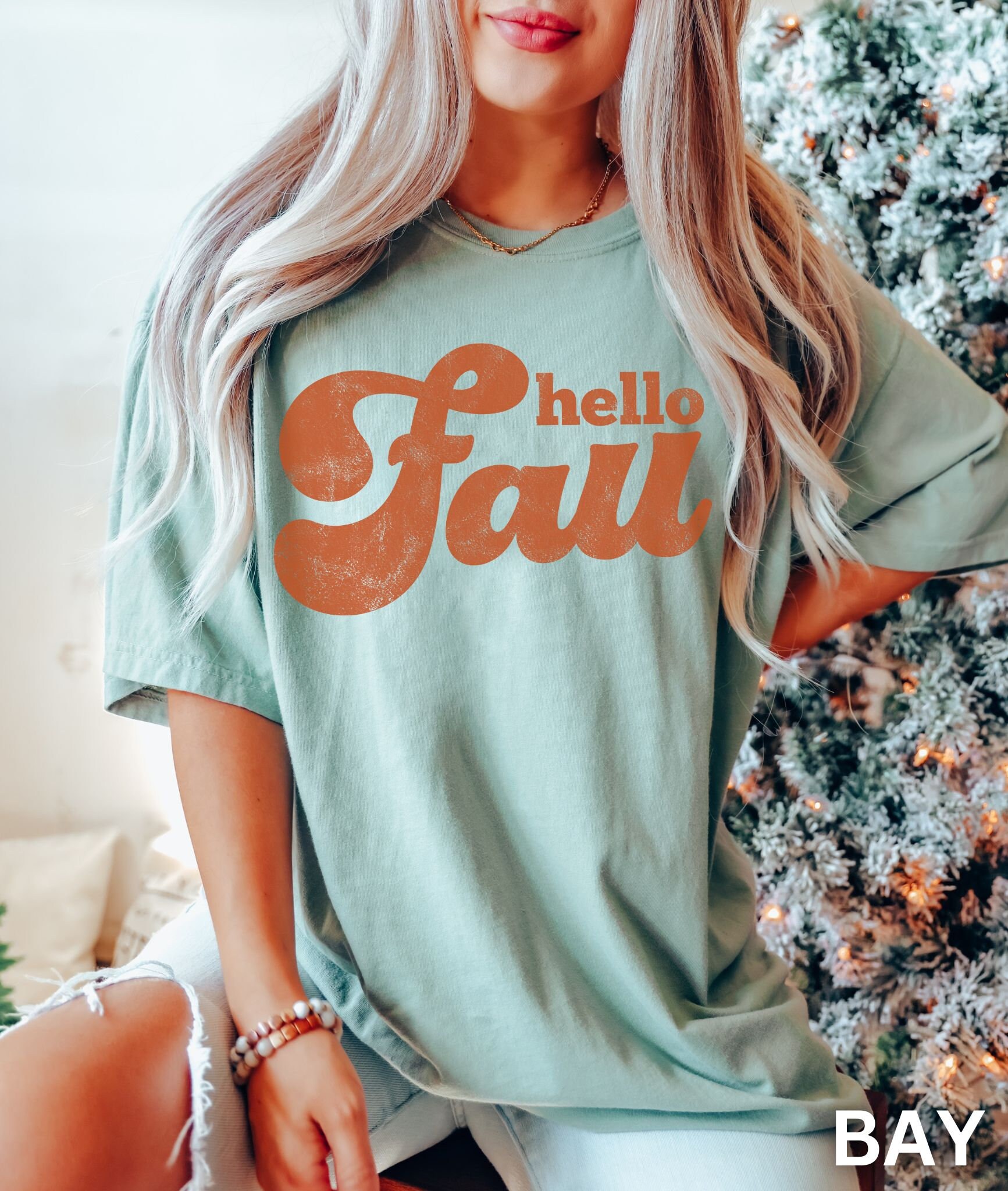 Women's Fall & Halloween Tees: Retro Pumpkin & Hello Fall Shirts image 5