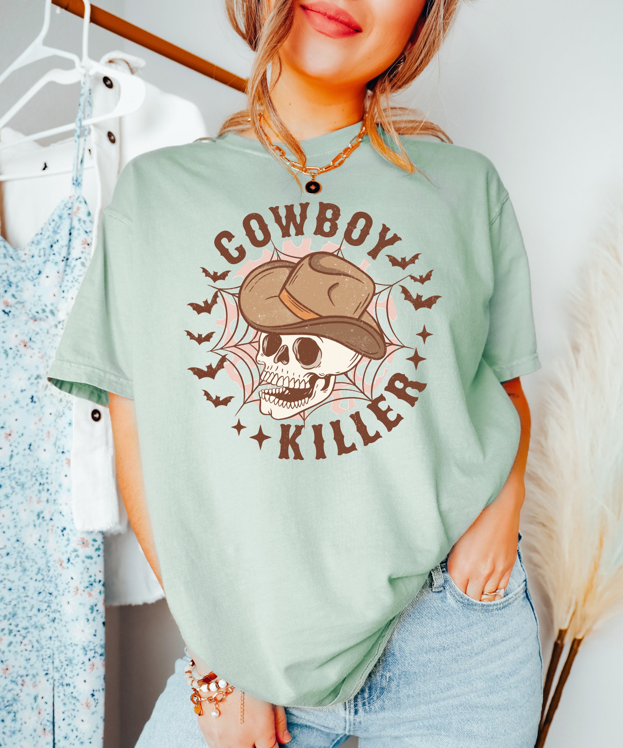 Cowboy Killer - Vintage Western Boho Halloween Graphic Tee image 4