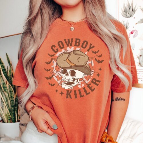 Cowboy Killer - Vintage Western Boho Halloween Graphic Tee image 0