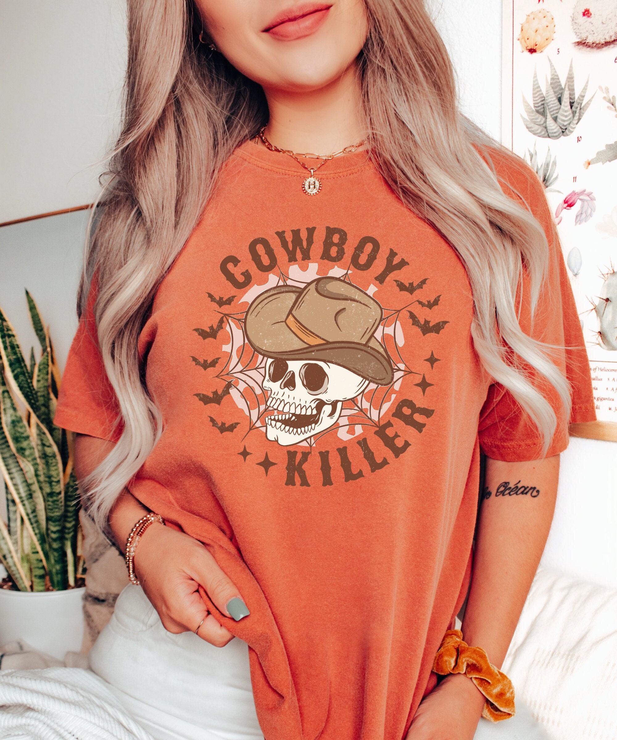 Cowboy Killer - Vintage Western Boho Halloween Graphic Tee image 0