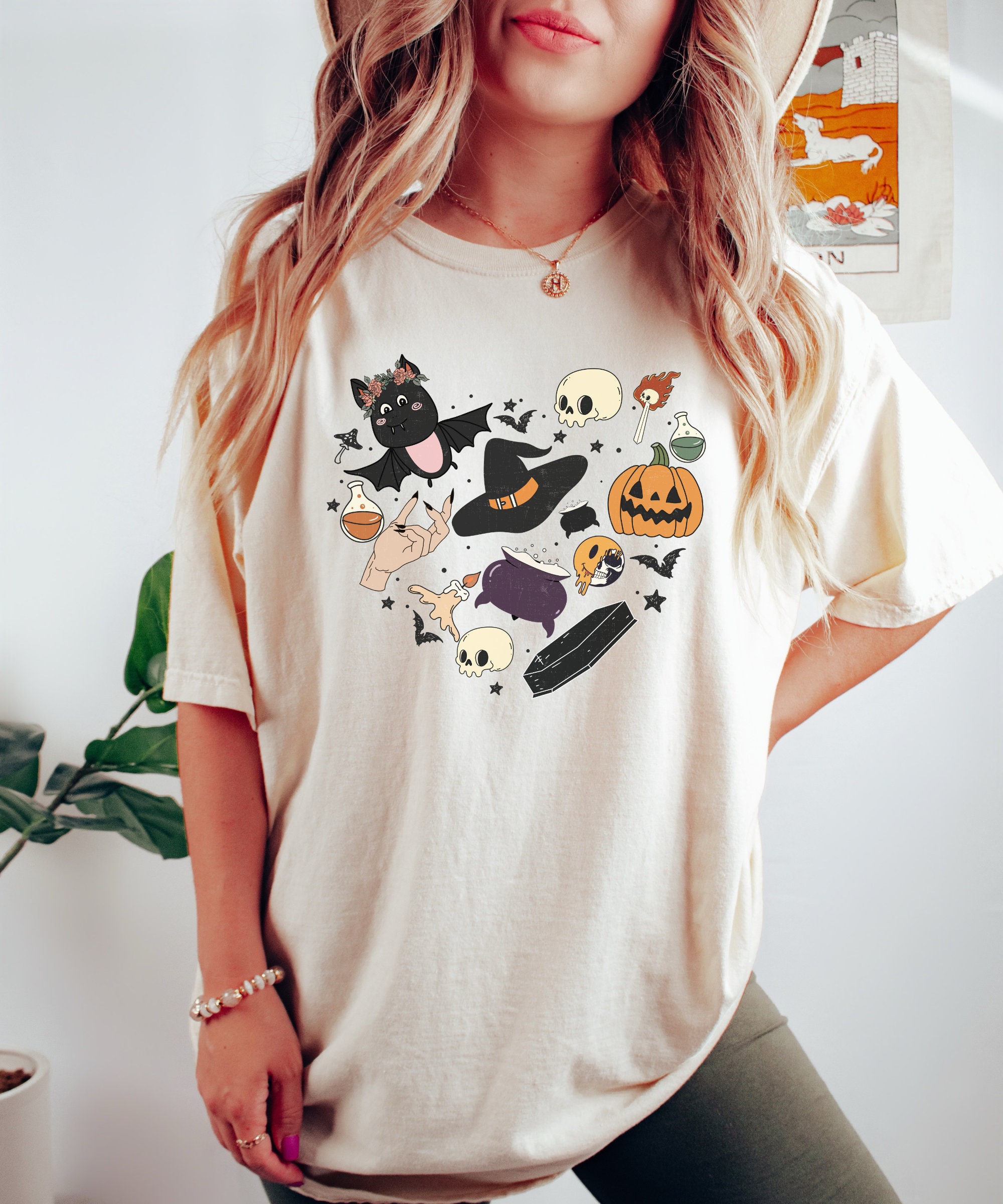 Vintage Halloween & Ghost Tee Spooky Retro Fall Shirt image 1