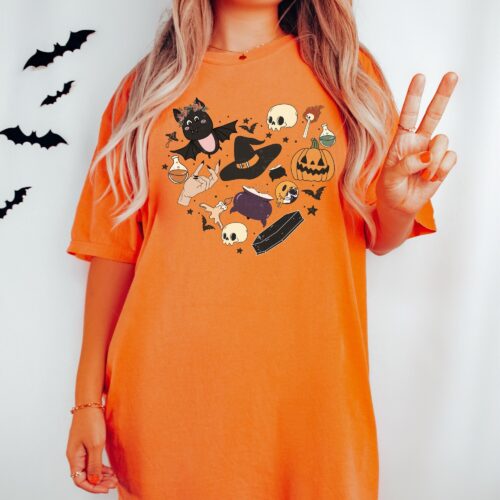 Vintage Halloween & Ghost Tee Spooky Retro Fall Shirt image 0