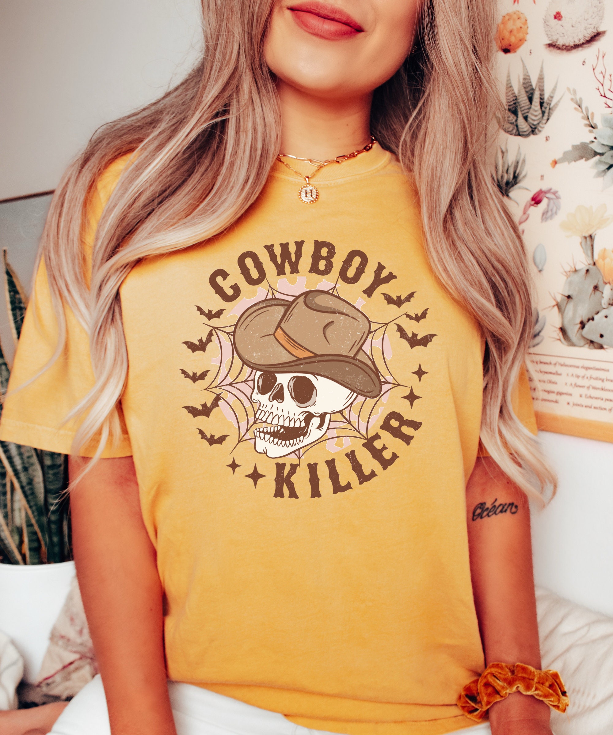 Cowboy Killer - Vintage Western Boho Halloween Graphic Tee image 1