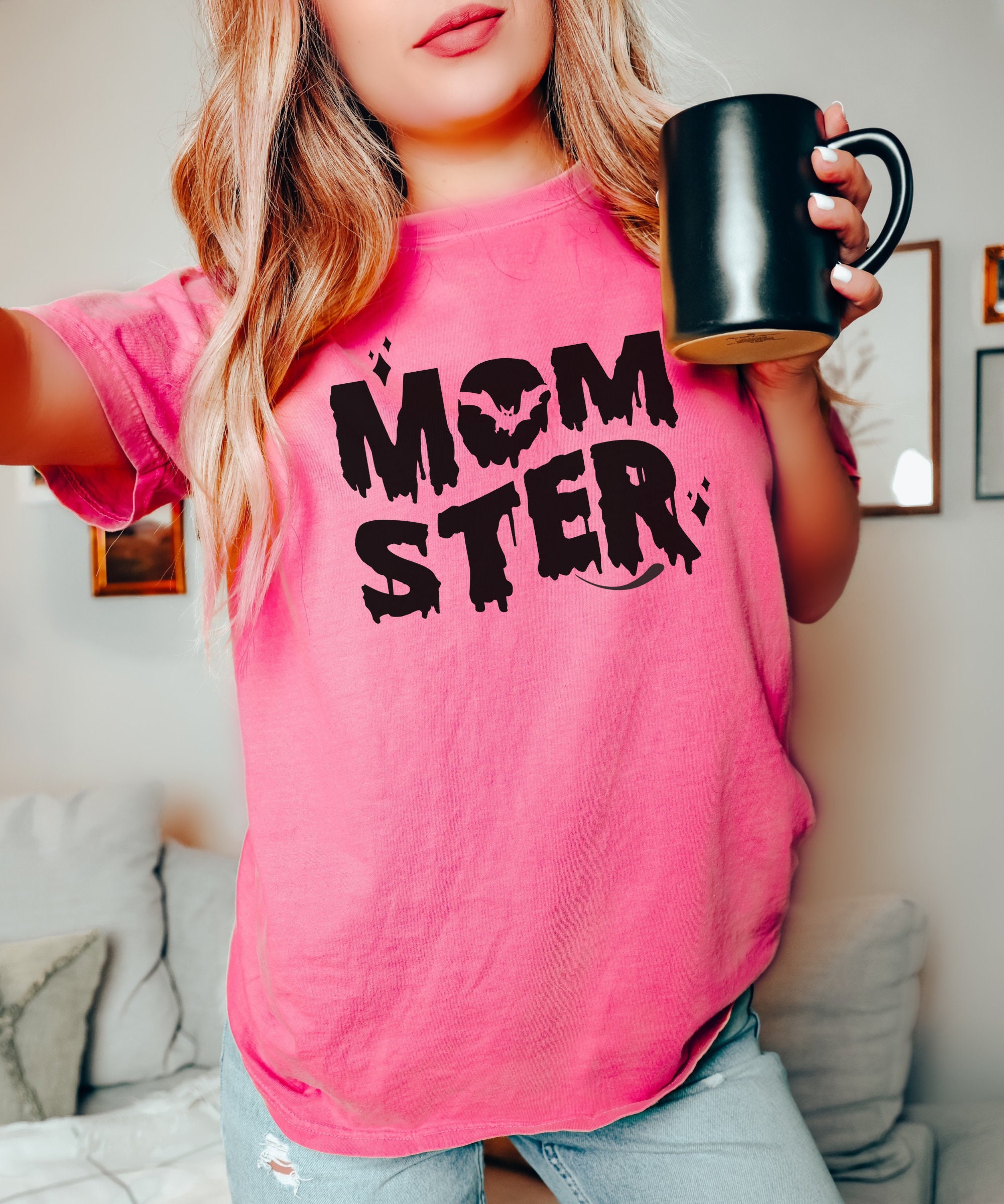 Momster Shirt - Cute Retro Halloween Tee for Moms image 2