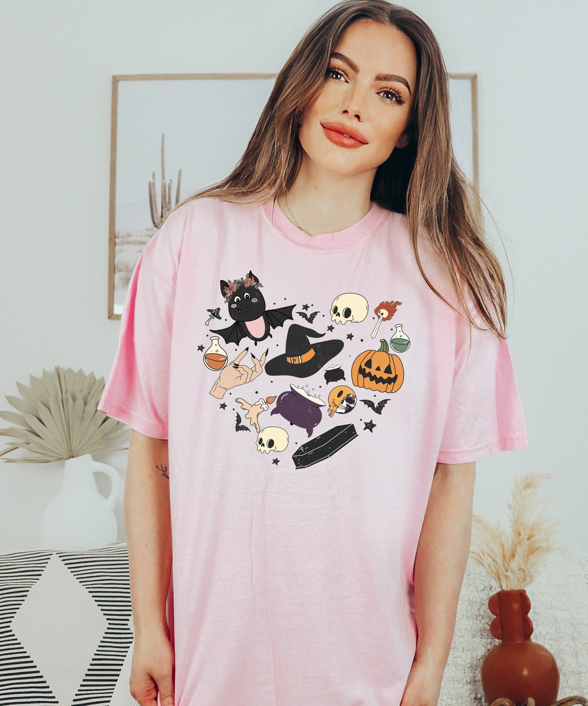 Vintage Halloween & Ghost Tee Spooky Retro Fall Shirt image 3