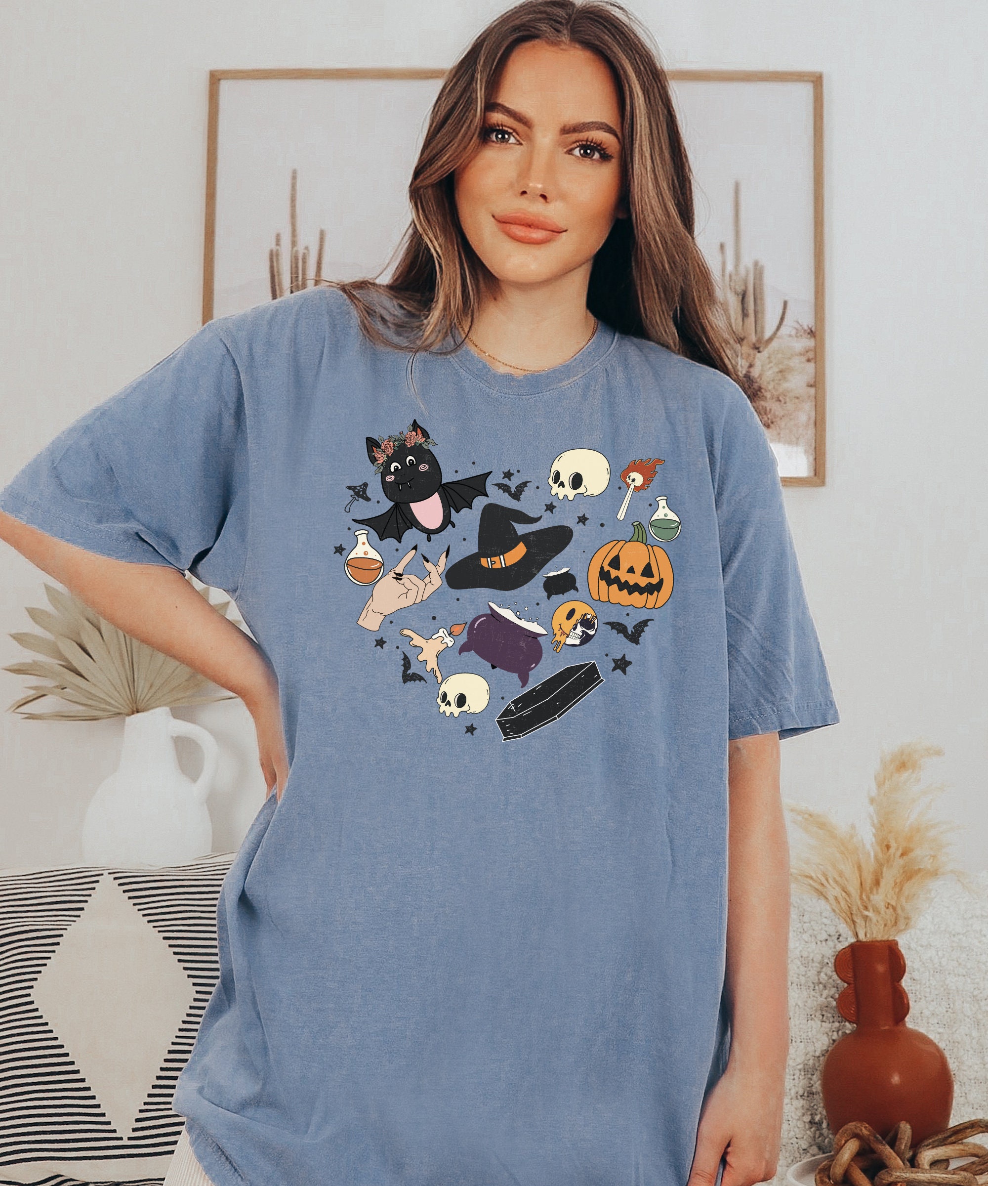 Vintage Halloween & Ghost Tee Spooky Retro Fall Shirt image 4