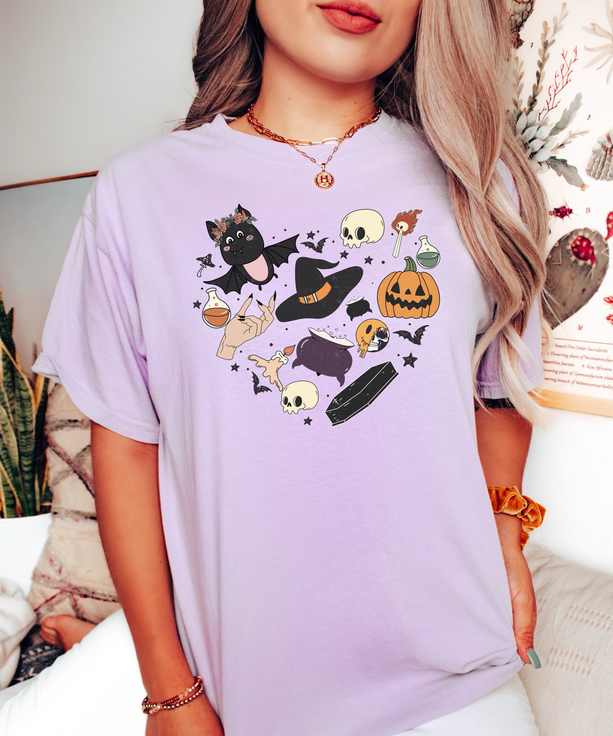 Vintage Halloween & Ghost Tee Spooky Retro Fall Shirt image 2