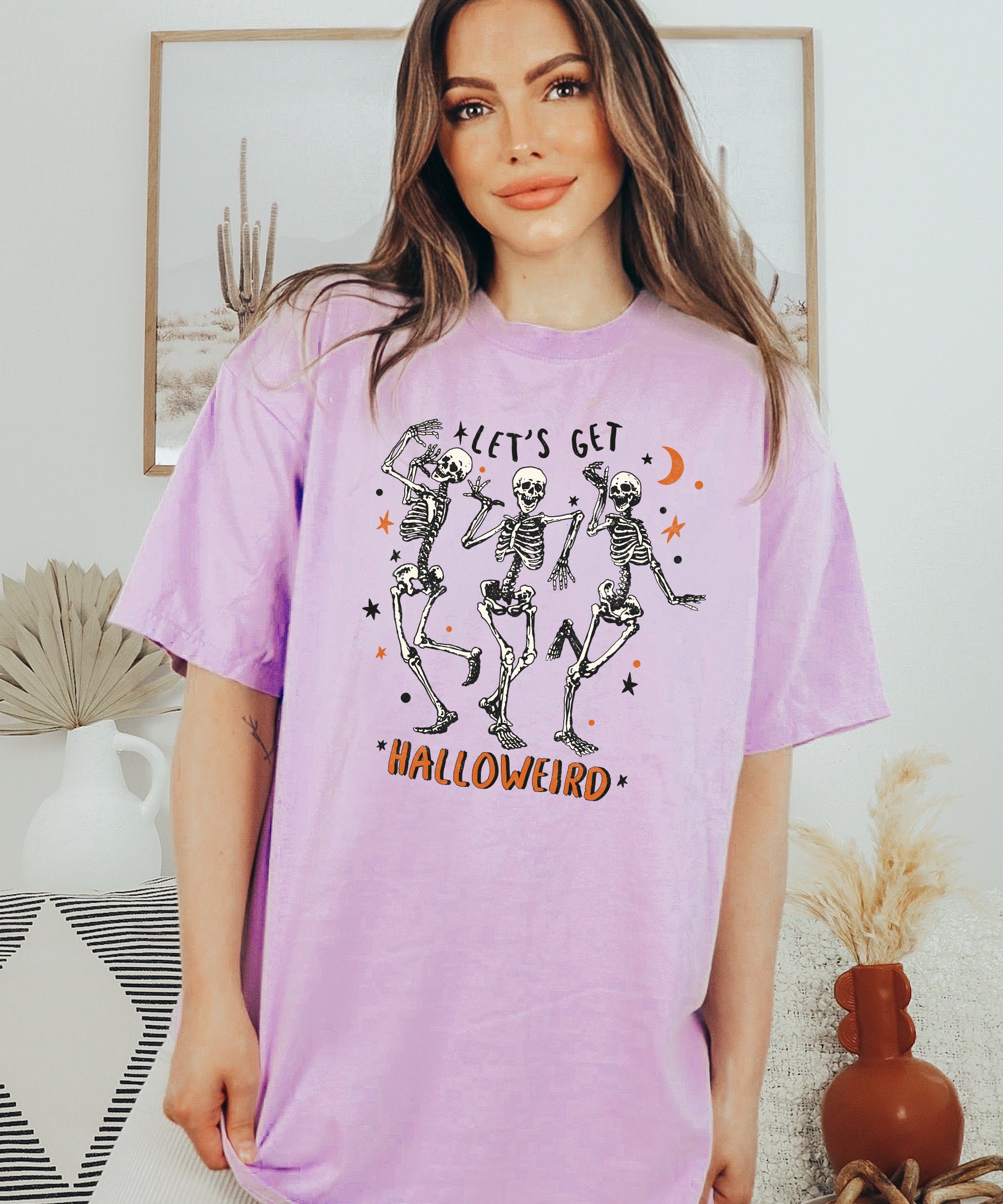 Let's Get Halloweird, Dancing Skeleton Shirt, Pumpkin Shirt, Halloween Tees For Women, Fall sweatshirt, Funny Halloween Shirt, Fall Shirt image 1