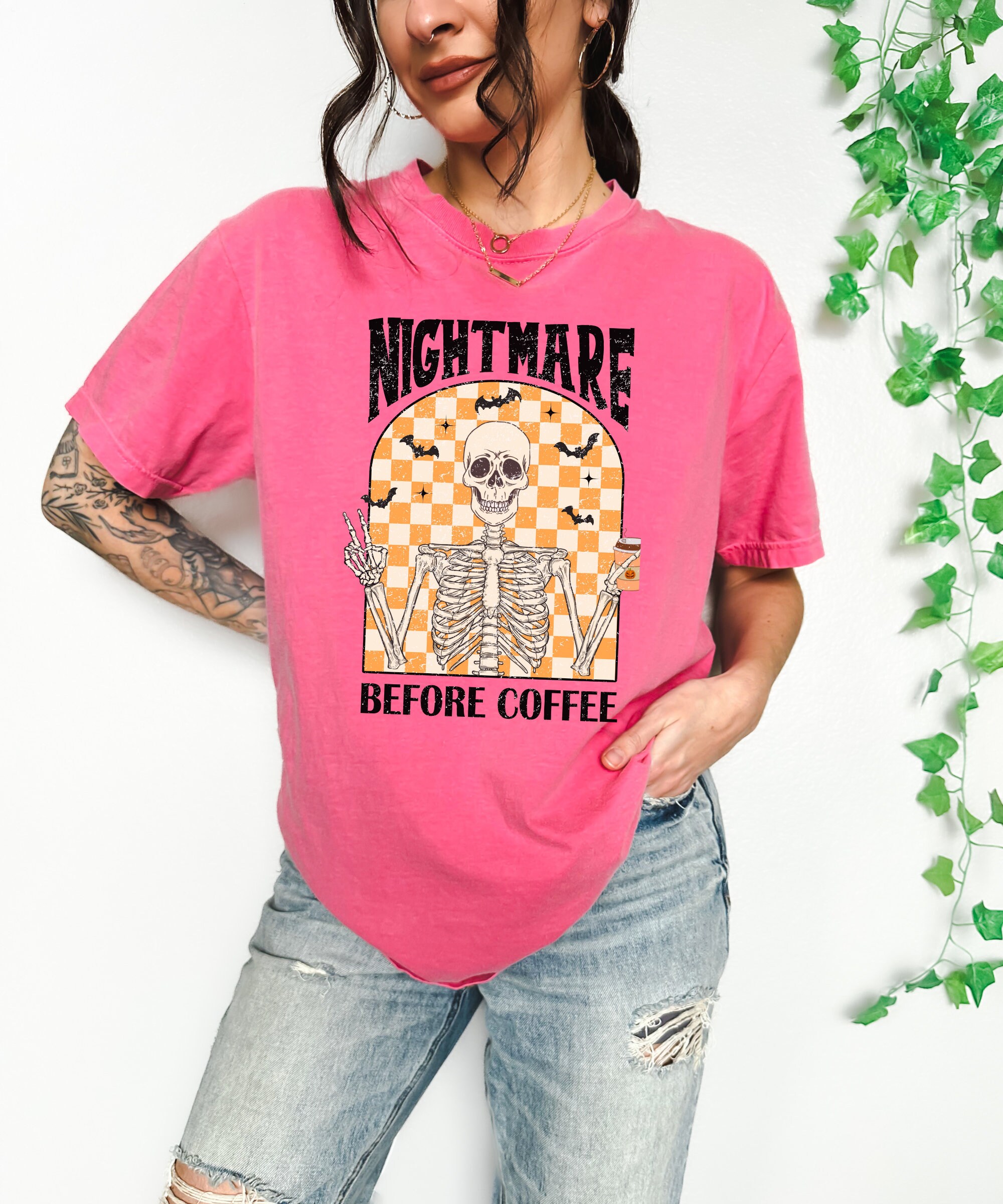 Nightmare Before Coffee T-shirt - Vintage Halloween Spooky Vibes image 6