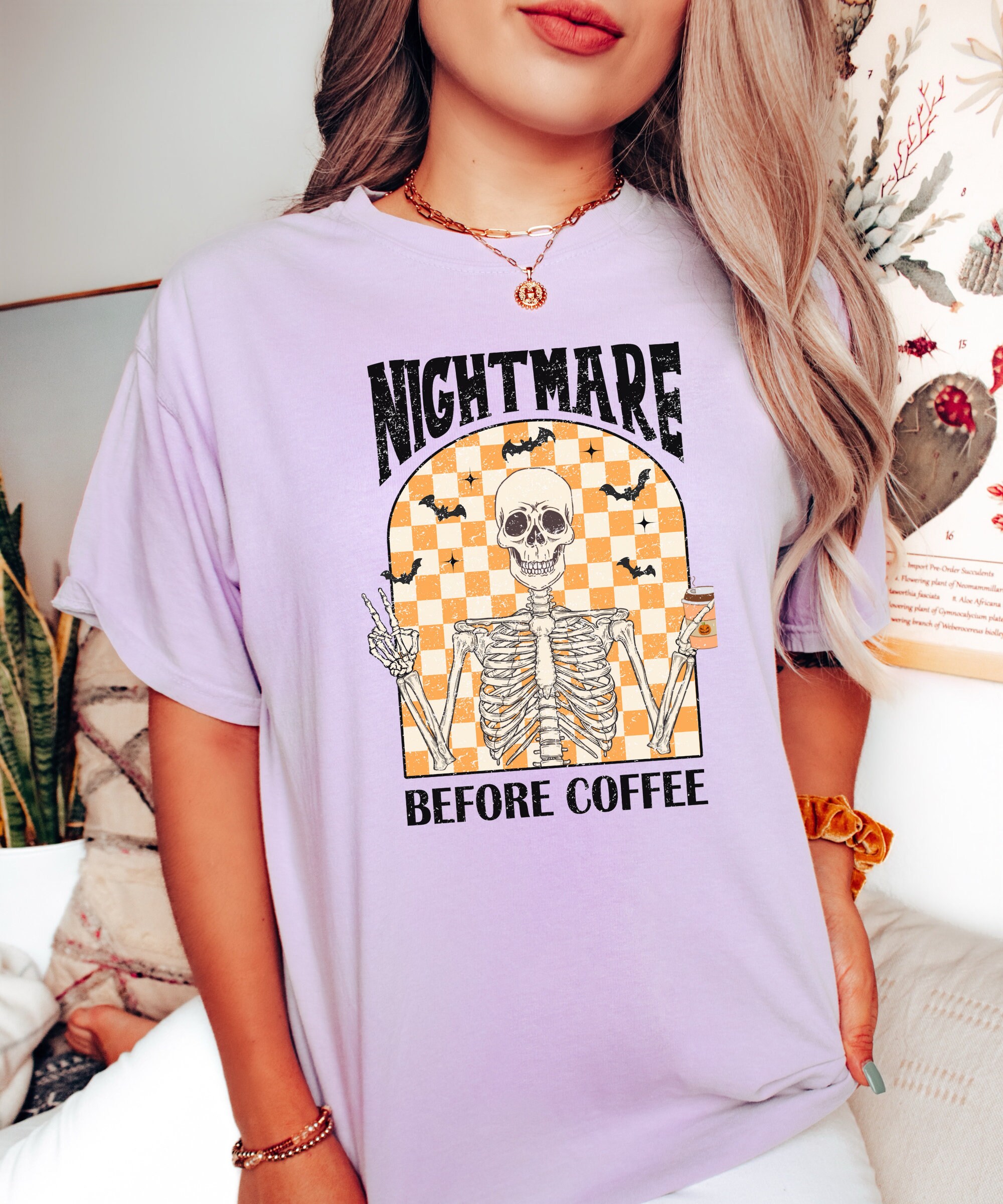 Nightmare Before Coffee T-shirt - Vintage Halloween Spooky Vibes image 3