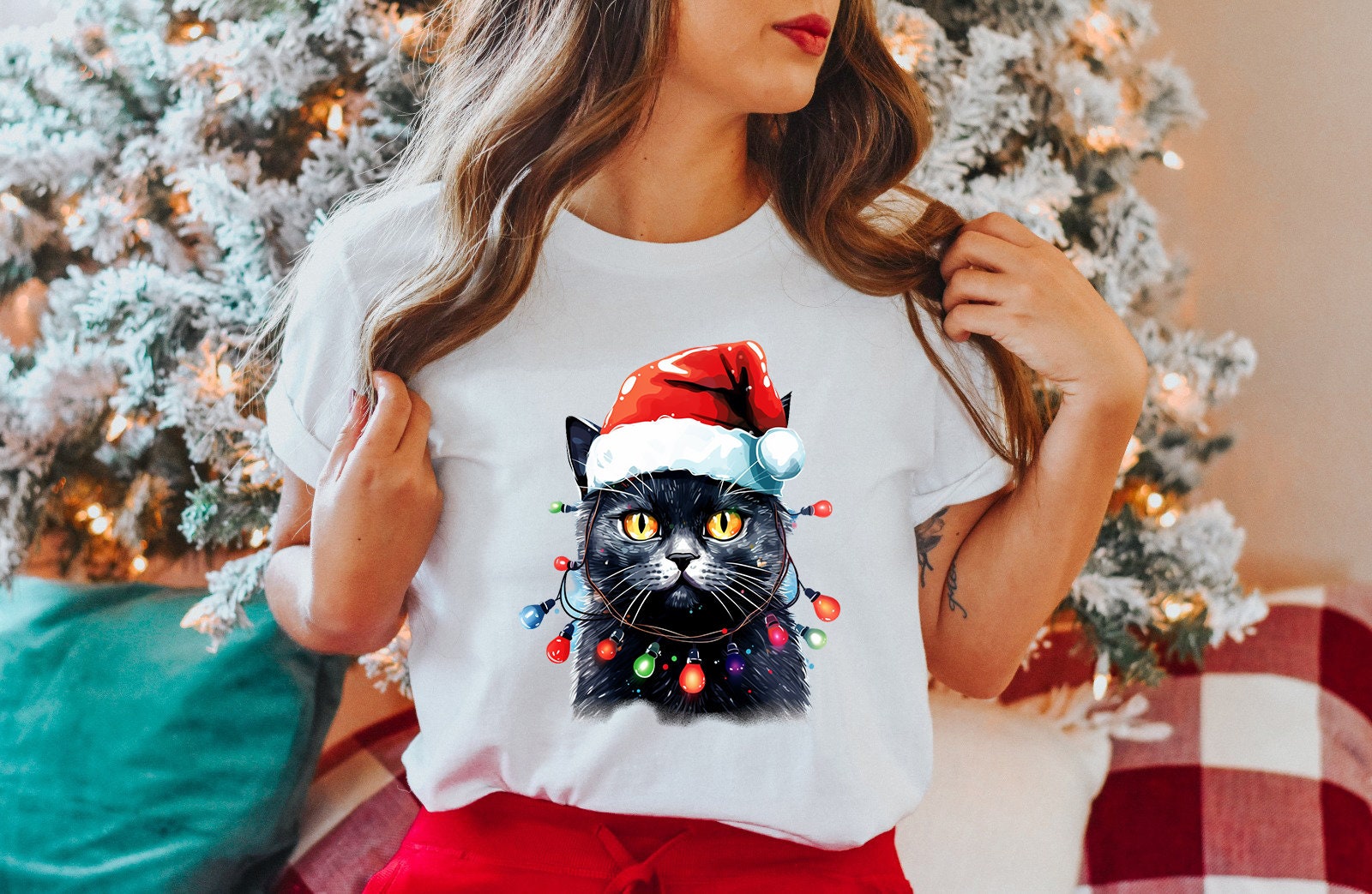 Christmas Cat Sweatshirts: Perfect Gift for Cat Moms & Lovers image 0