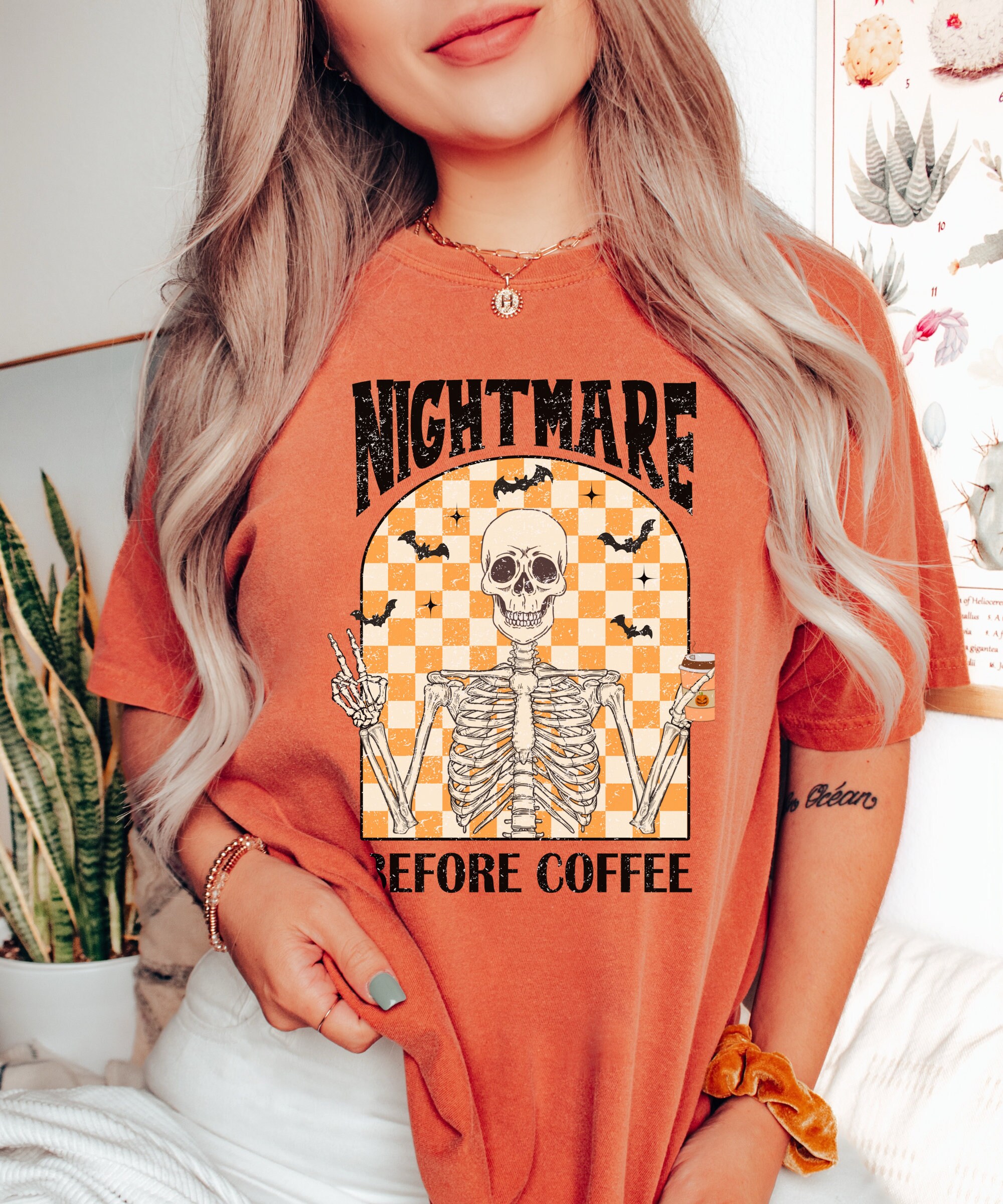 Nightmare Before Coffee T-shirt - Vintage Halloween Spooky Vibes image 5