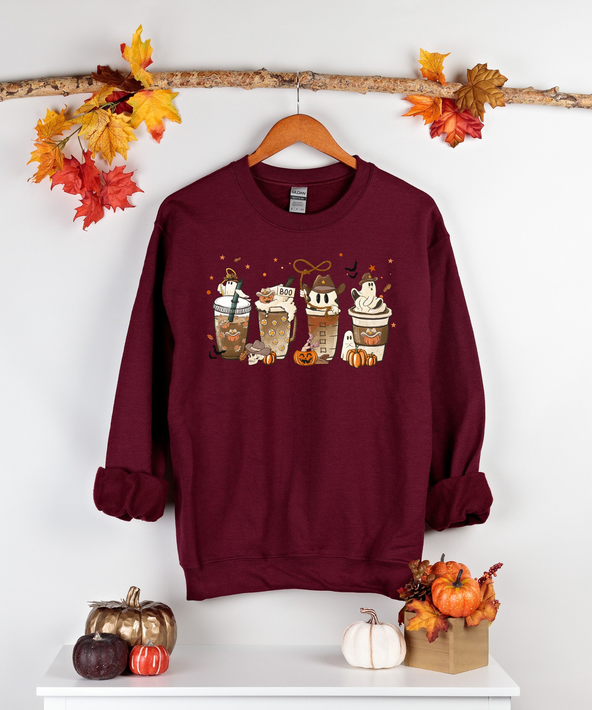 Western Coffee Sweatshirt - Retro Fall Halloween Tee image 4