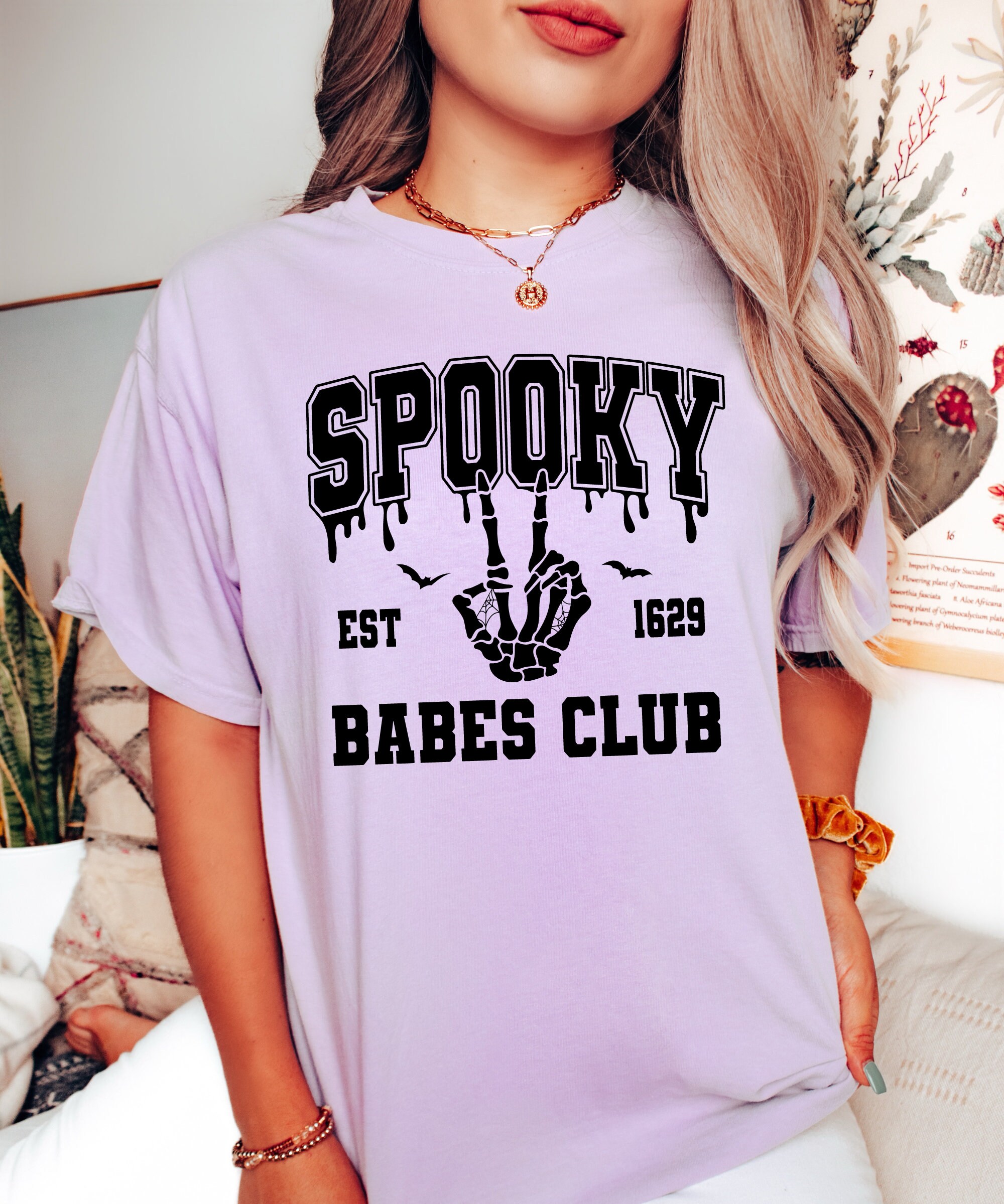 Spooky Babes Club T-Shirt - Halloween Ghost Women Tee image 3