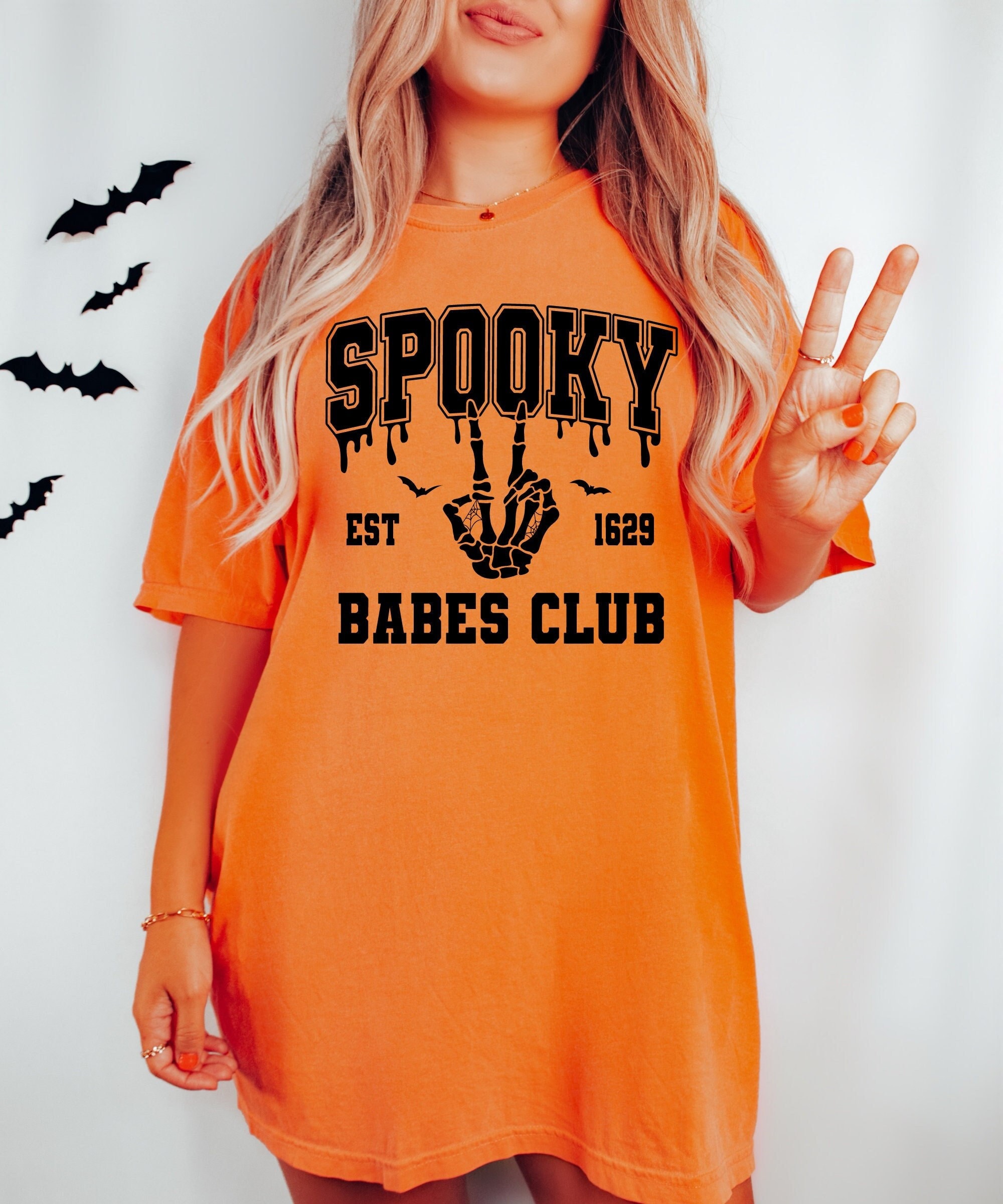 Spooky Babes Club T-Shirt - Halloween Ghost Women Tee image 1