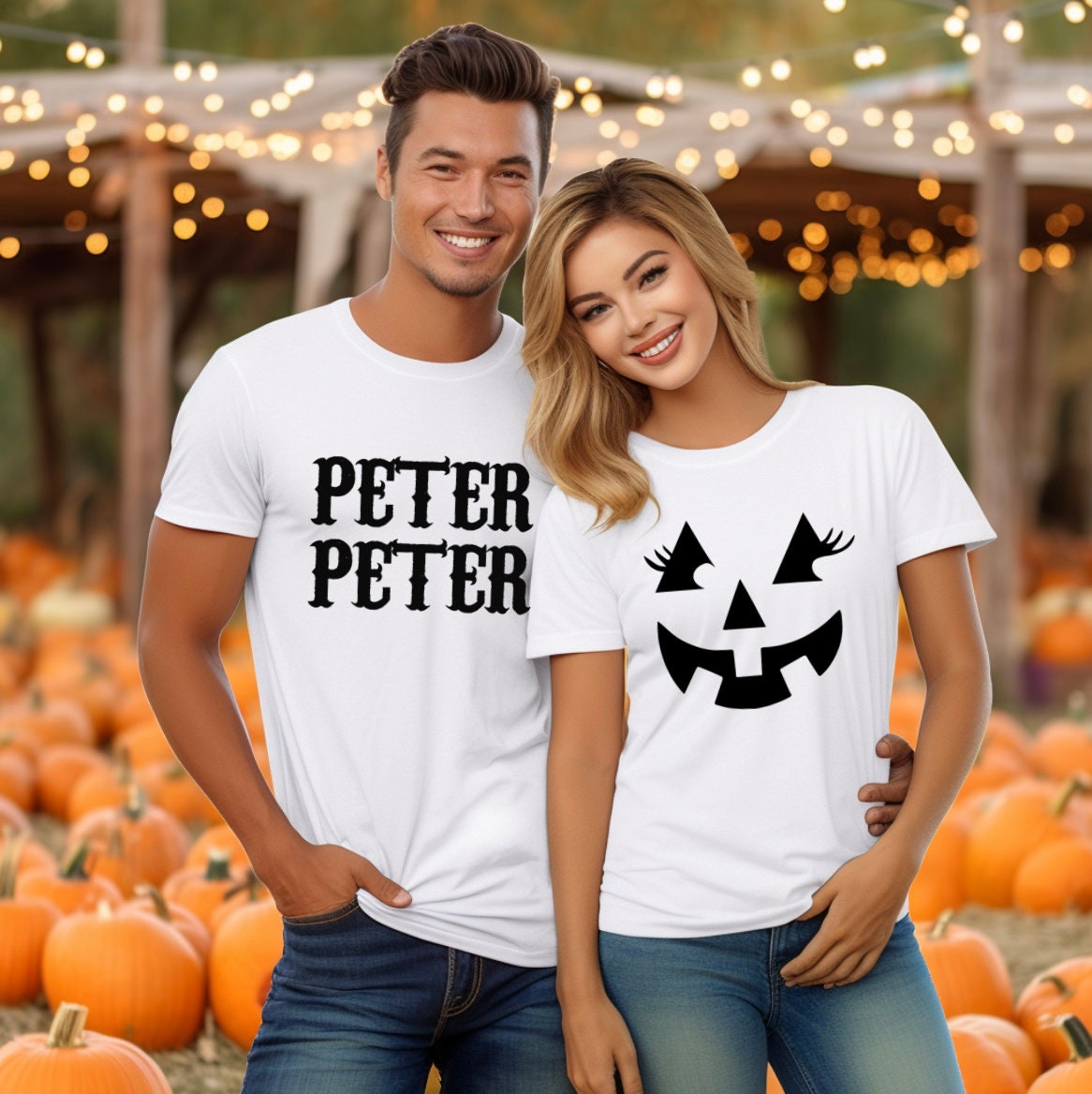 Peter Peter Pumpkin Halloween Couple Costume Shirt image 9