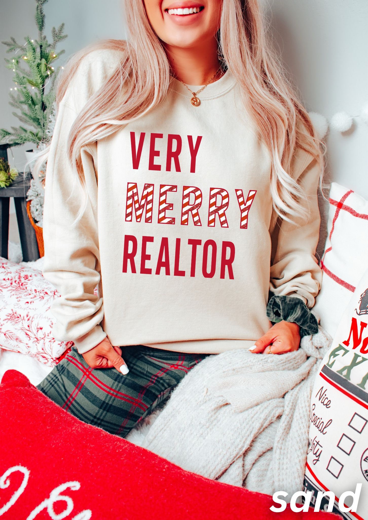 Merry Realtor Christmas Sweatshirt: Funny Real Estate Agent Gift image 3