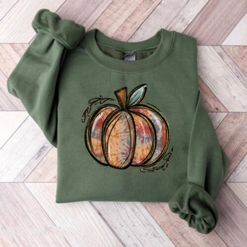 Pumpkin Sweatshirt: Jack-o-Lantern Halloween Crewneck Sweater image 0