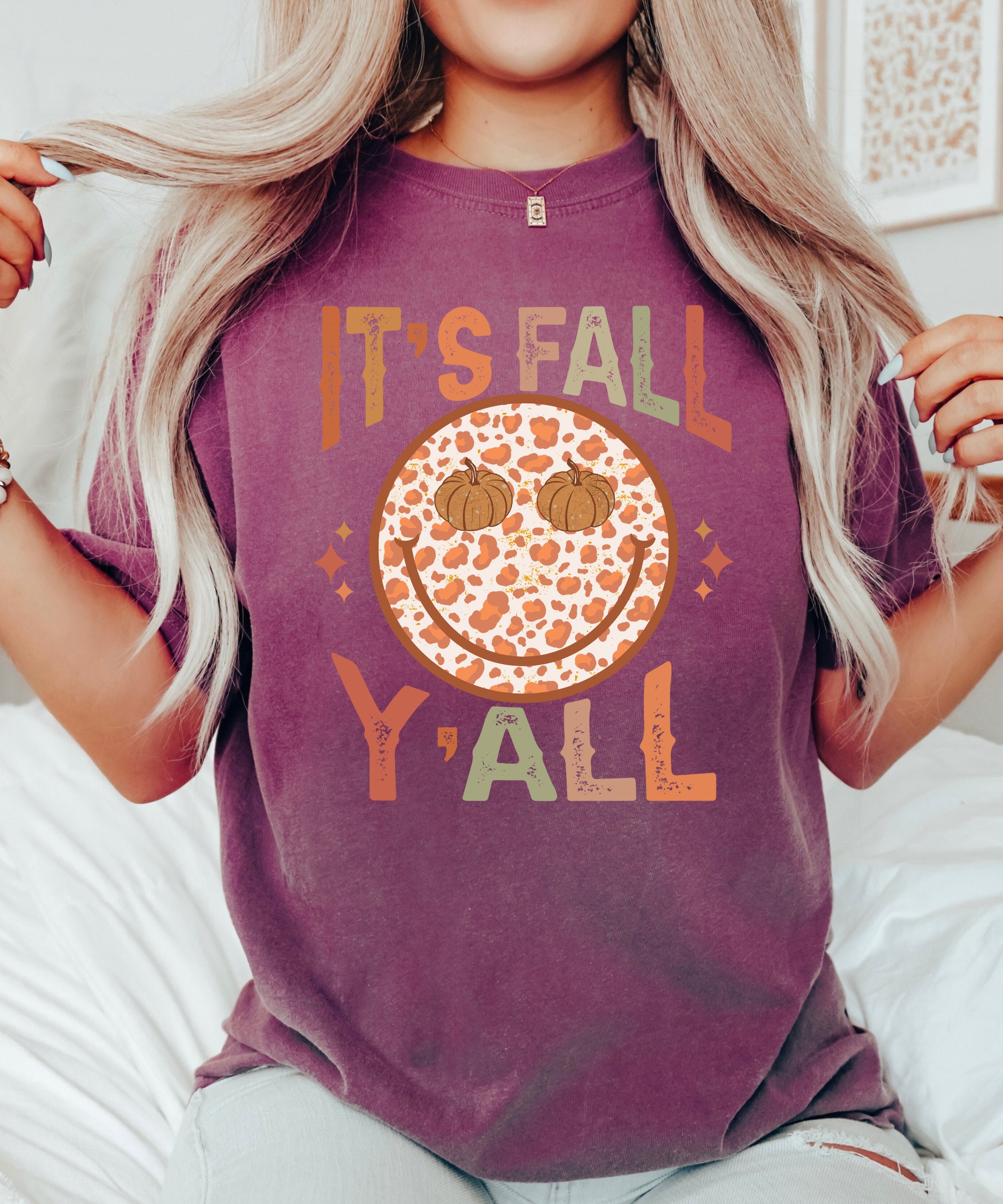 Fall Shirt - Retro Halloween Tee for Women Pumpkin T-Shirt image 4