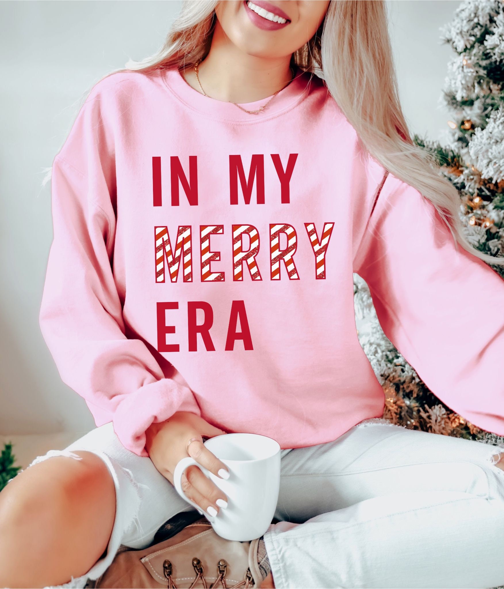 Funny Vintage Christmas Sweatshirt: Merry Gift for Women image 2