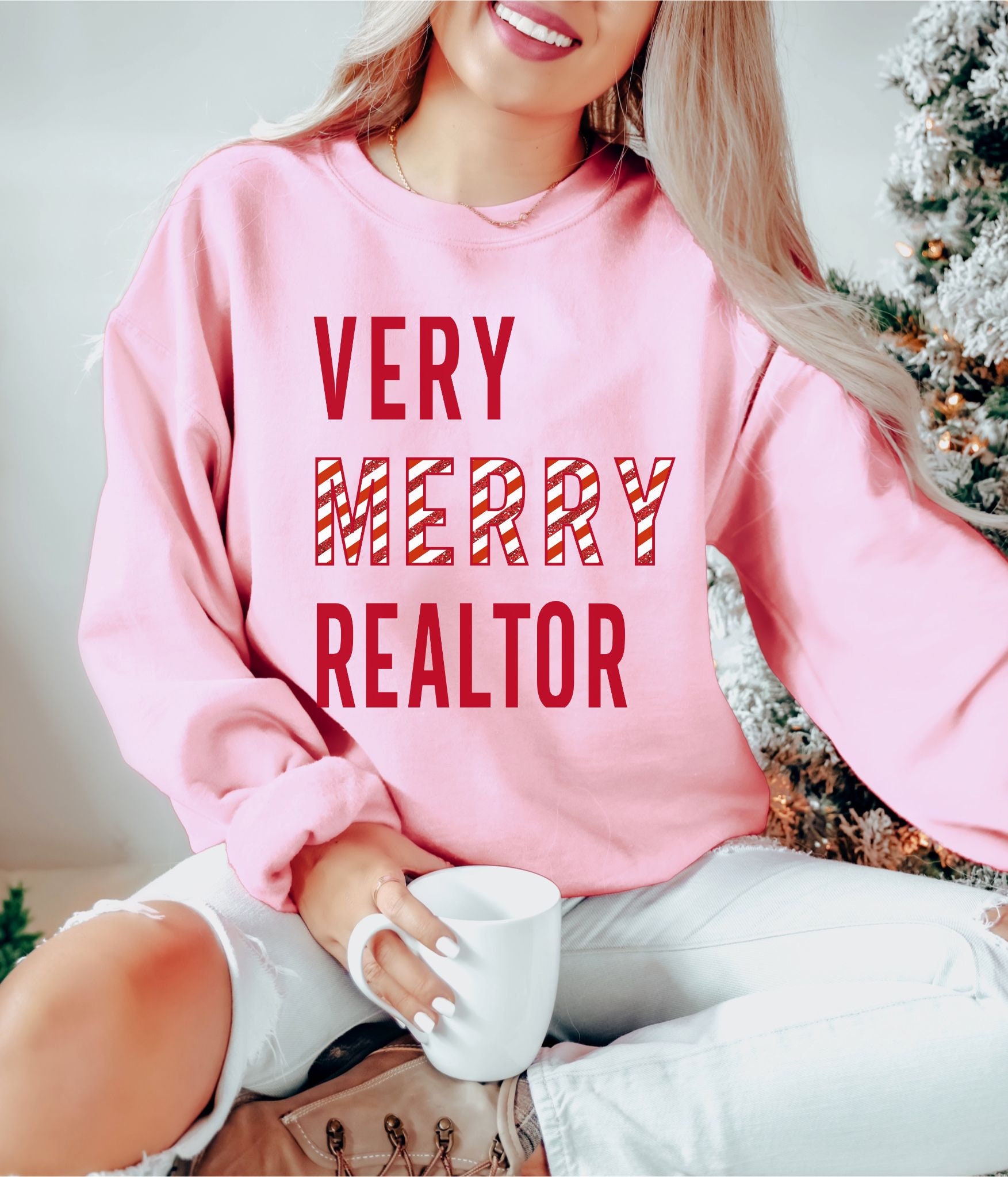 Merry Realtor Christmas Sweatshirt: Funny Real Estate Agent Gift image 4