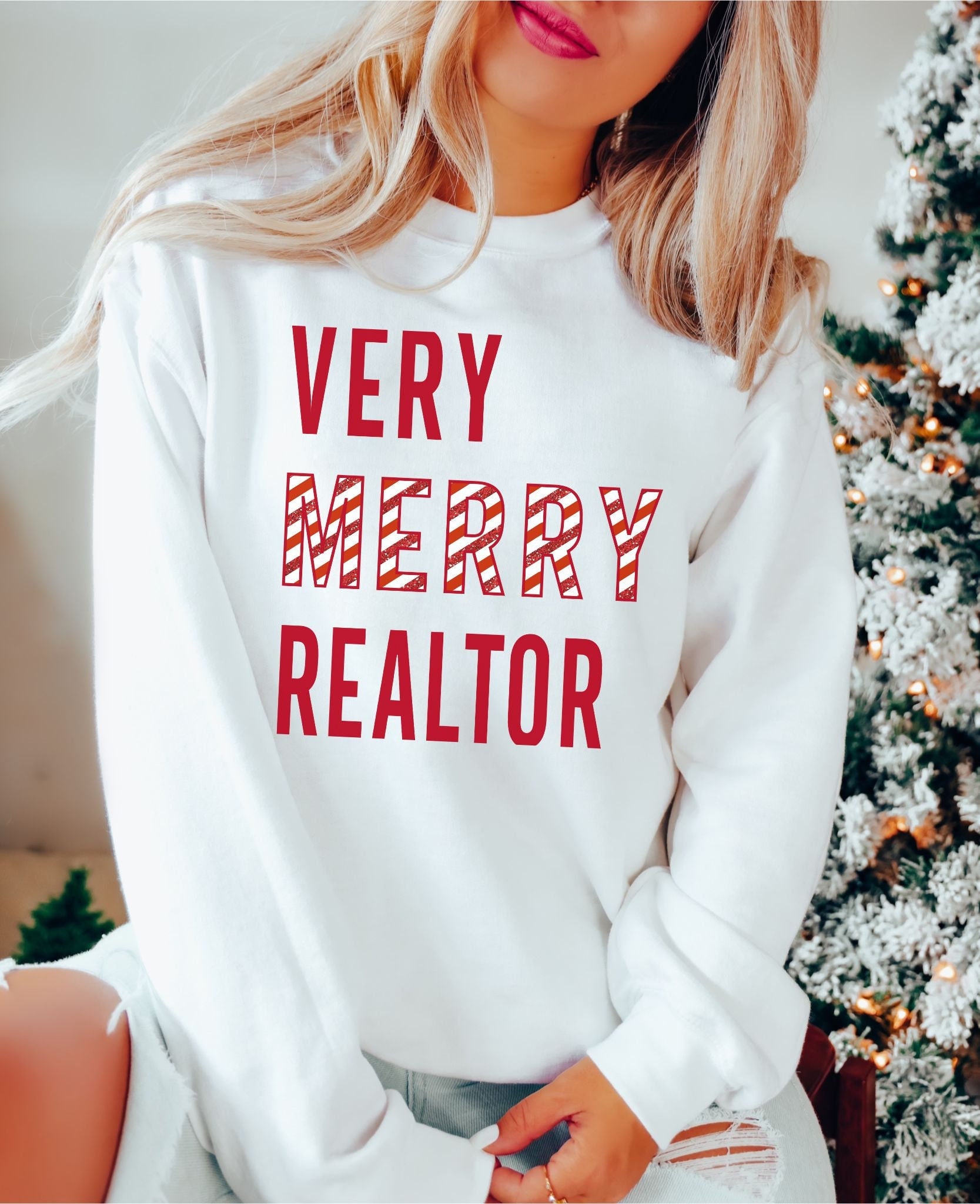 Merry Realtor Christmas Sweatshirt: Funny Real Estate Agent Gift image 1