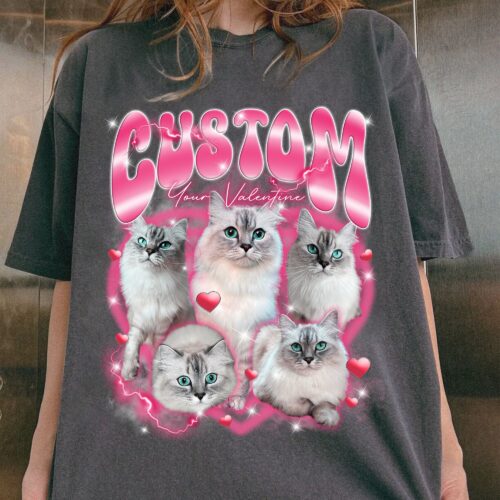 Valentine's Day Custom Pet Bootleg Rap Tee Shirt Cat Dog Comfort Colors T-Shirt image 0