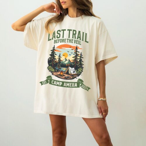 Custom Bachelorette Party Shirts: Vintage Camping & Mountain Bride Tees image 0