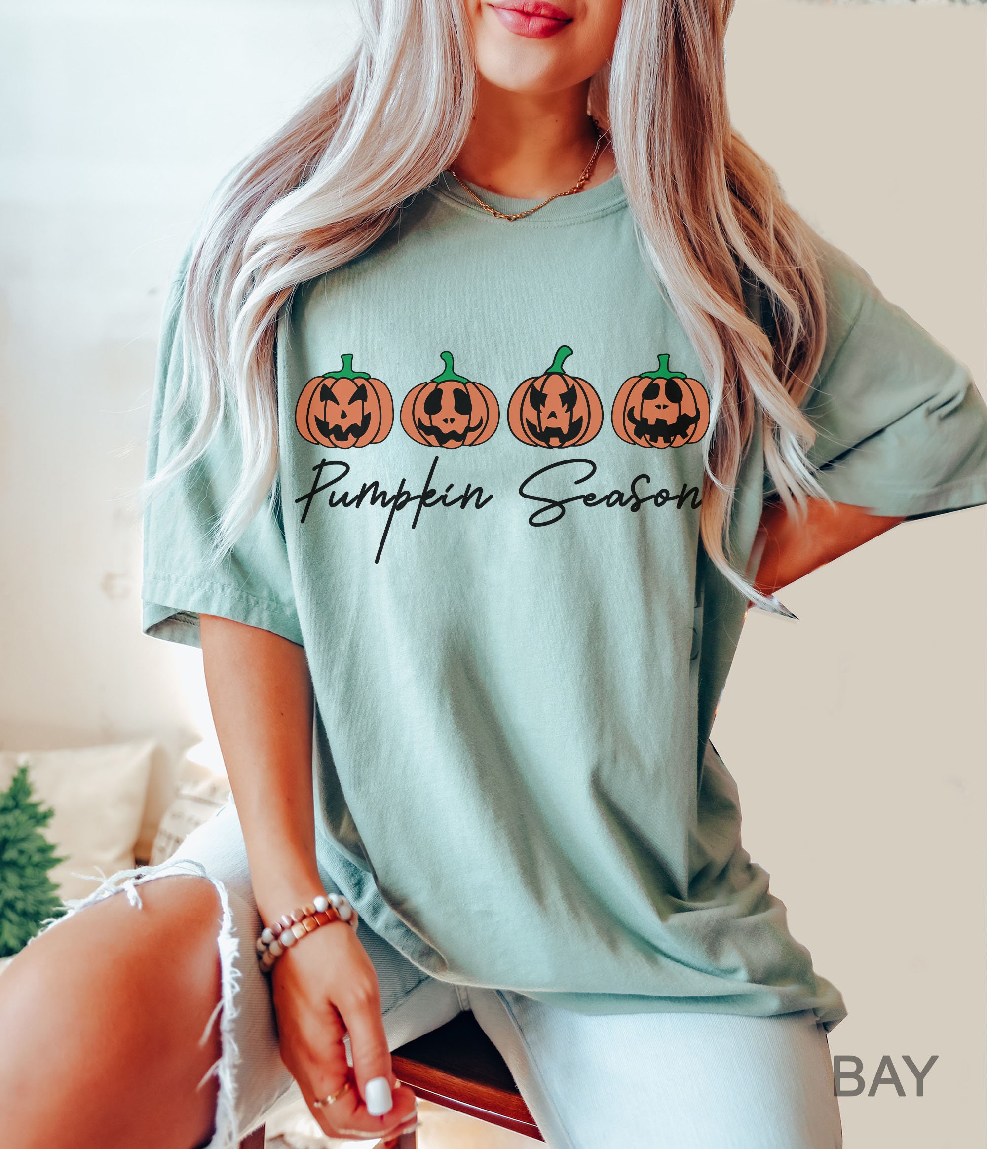 Pumpkin Season Halloween Shirt | Spooky Skeleton Tee Gift image 5