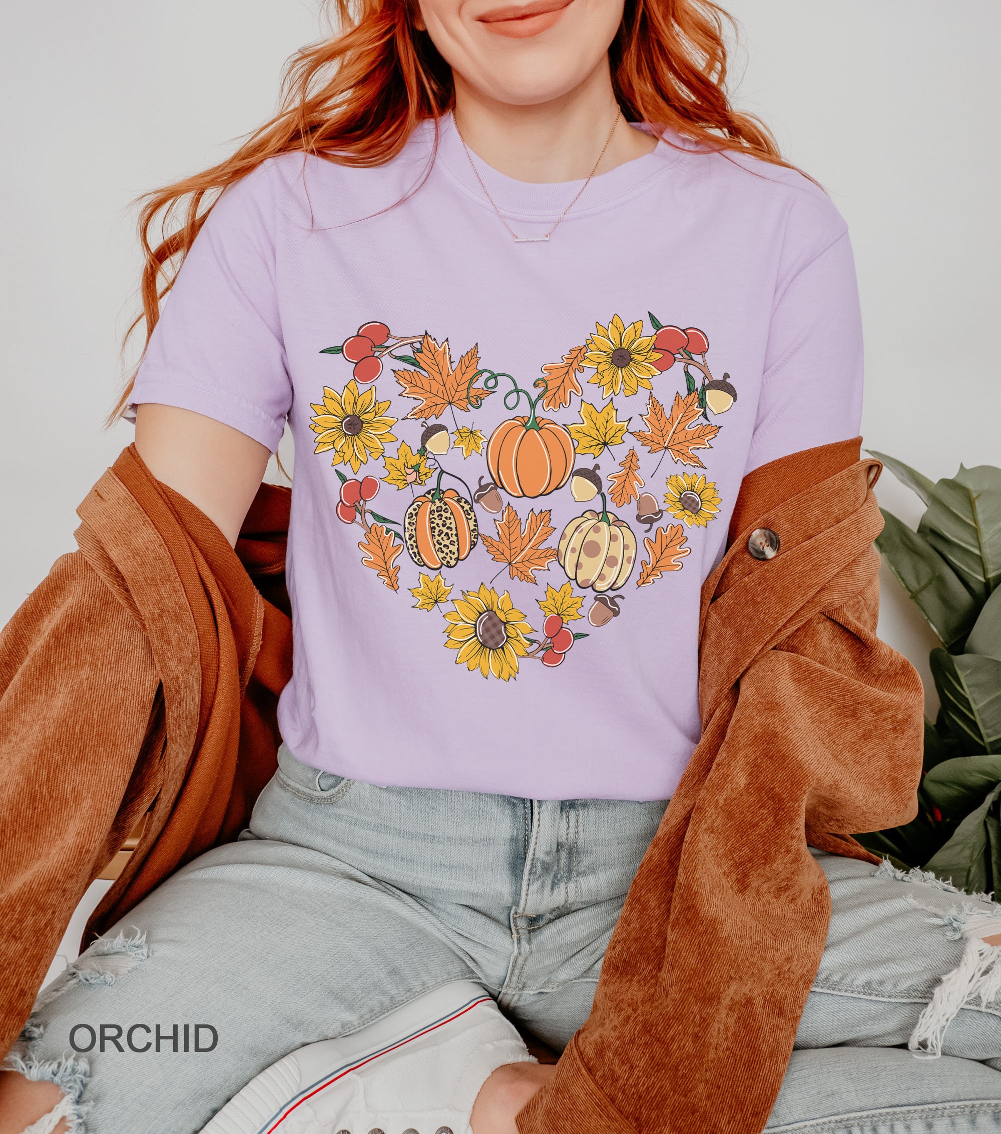 Fall Heart T-Shirt | Pumpkin Season & Halloween Top Tee image 3