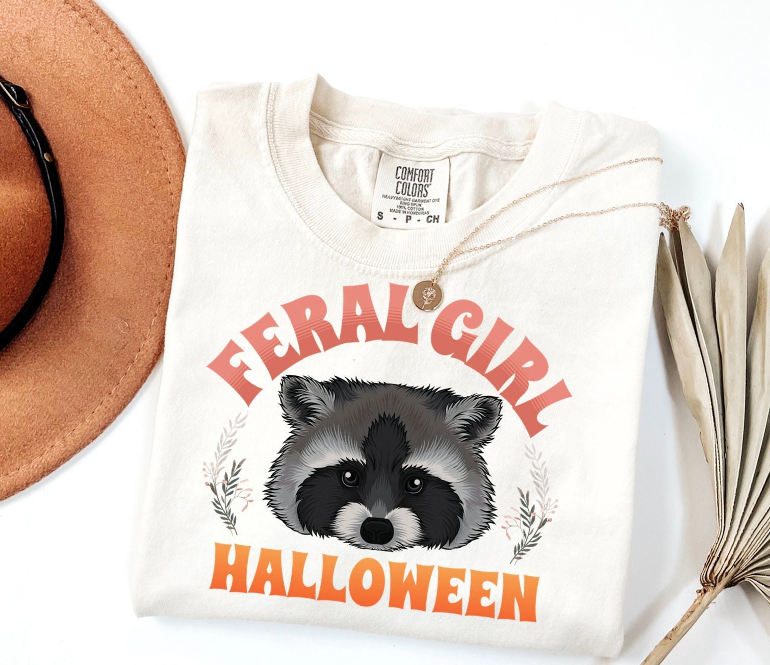 Feral Girl Halloween Shirt Raccoon Halloween Tee image 1