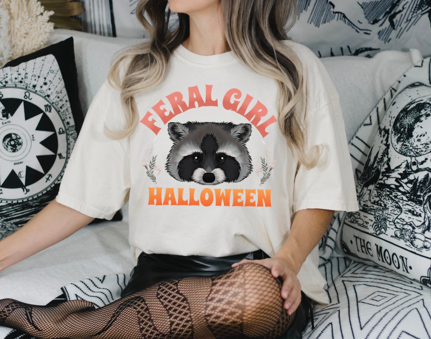 Feral Girl Halloween Shirt Raccoon Halloween Tee image 5