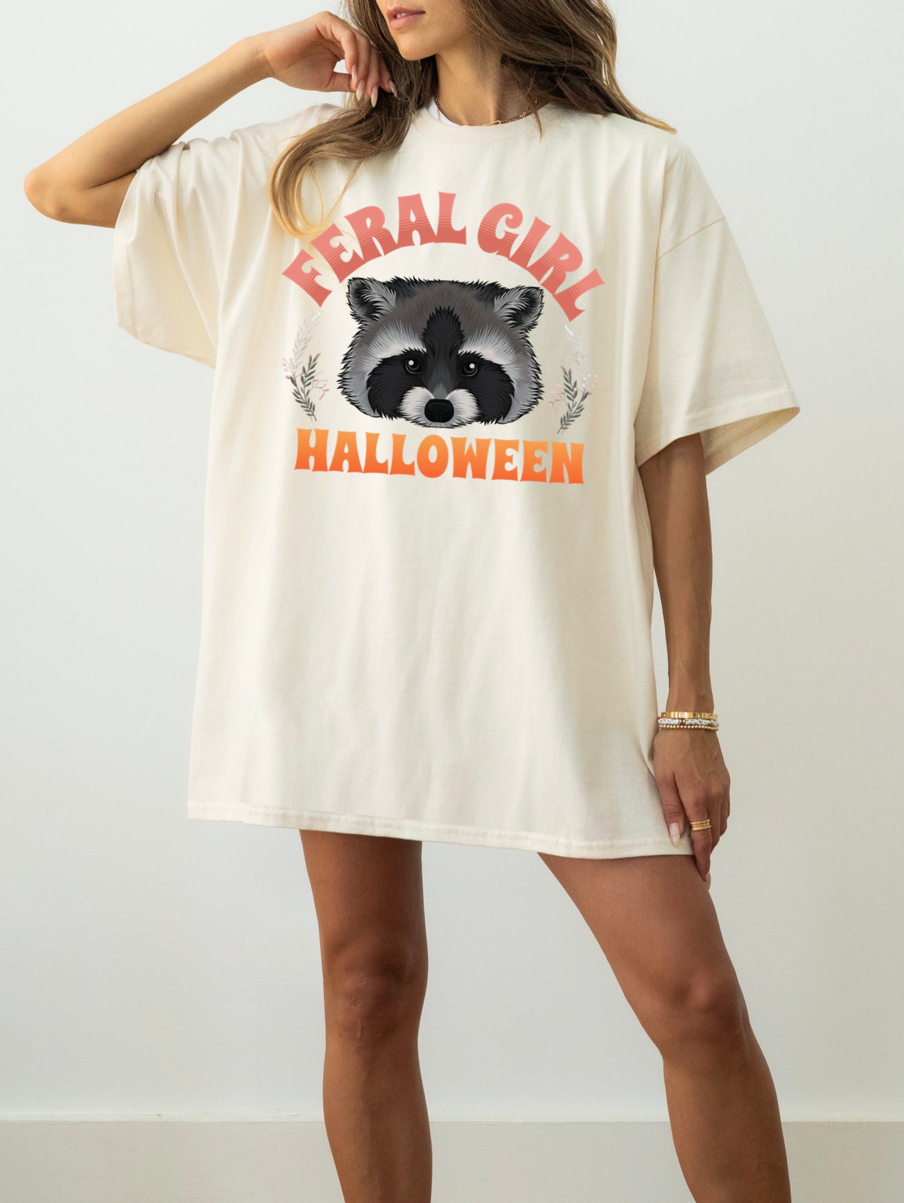 Feral Girl Halloween Shirt Raccoon Halloween Tee image 7